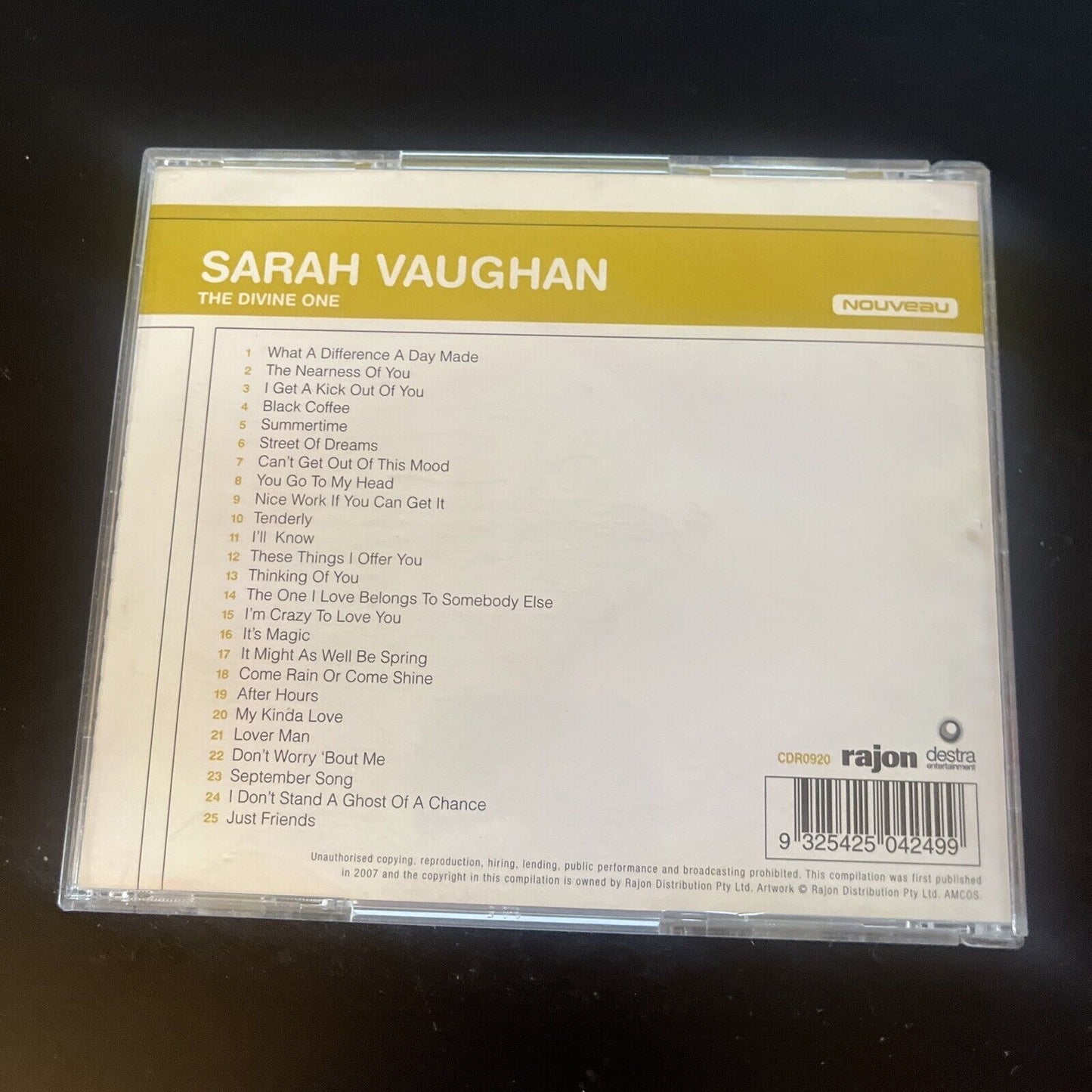 Sarah Vaughan - The Divine One (CD, 2007) Summertime