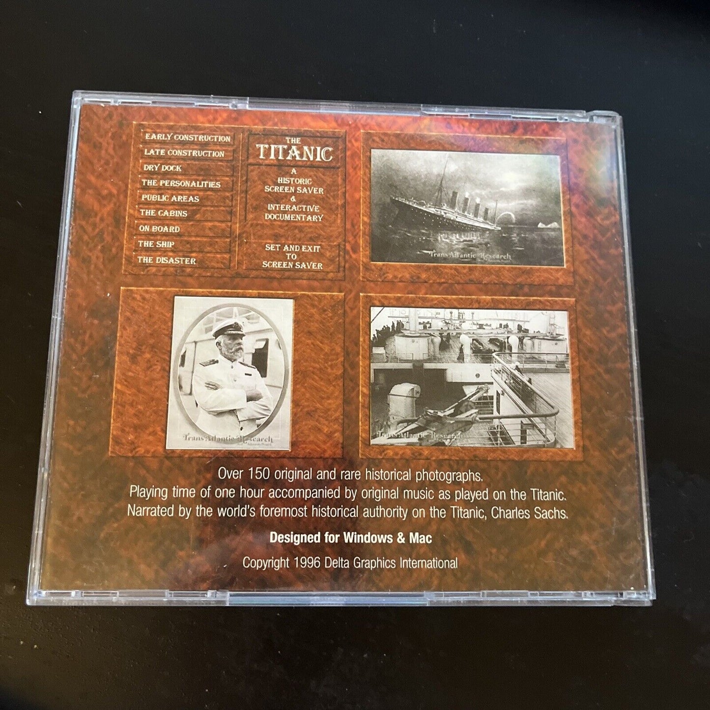 The Titanic - Historic Documentary & Screen Saver PC Mac CDROM 1996 Windows 95