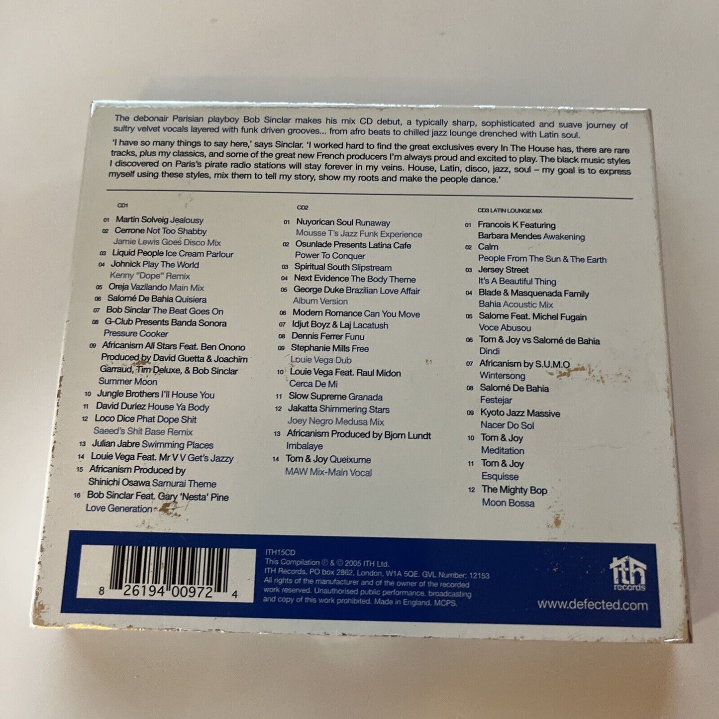 Bob Sinclar - In the House (CD, 2005, 3-Disc)