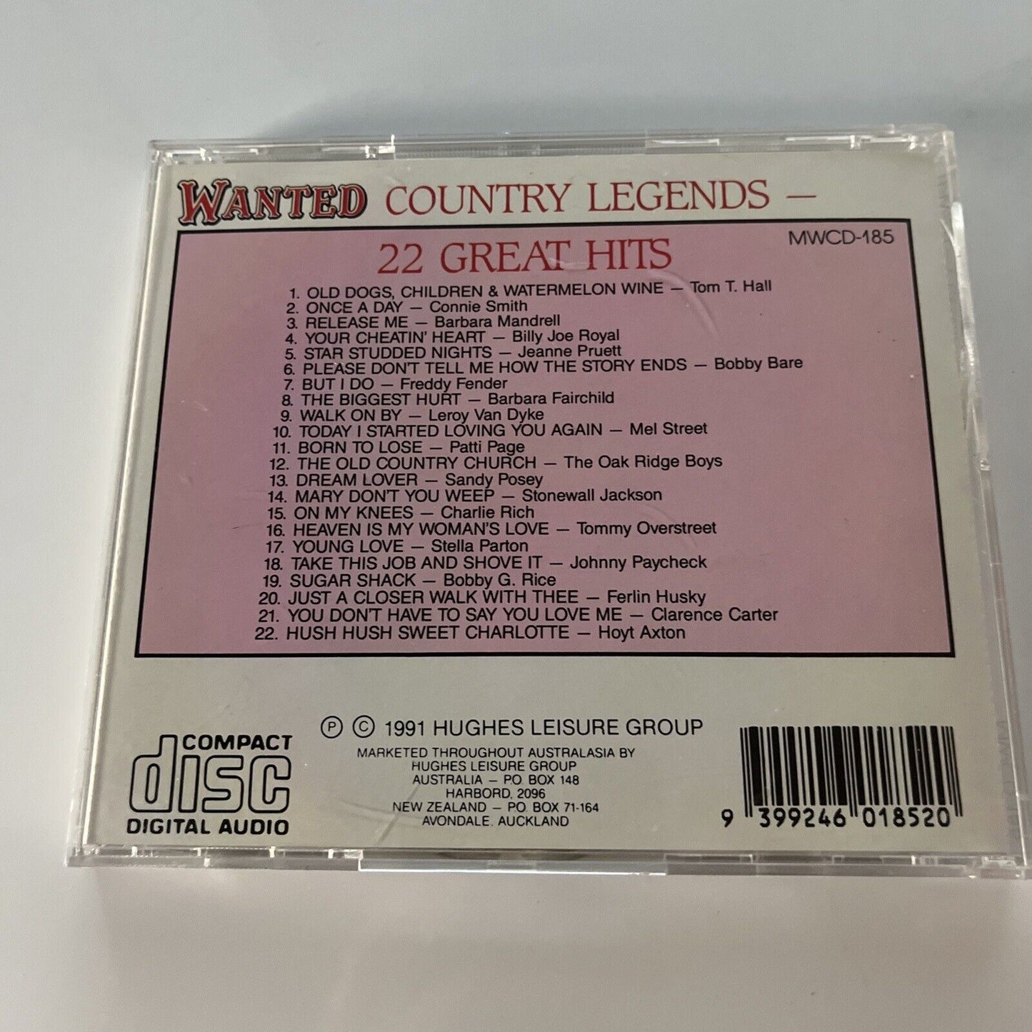 Wanted: Country Legends - Connie Smith, Tom Hall, Freddy Fender (CD, 1991)