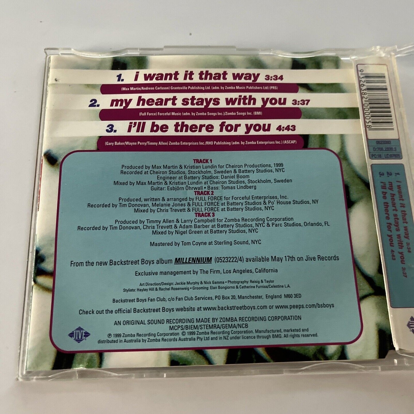 Backstreet Boy - I Want It That Way (CD, 1999) Single