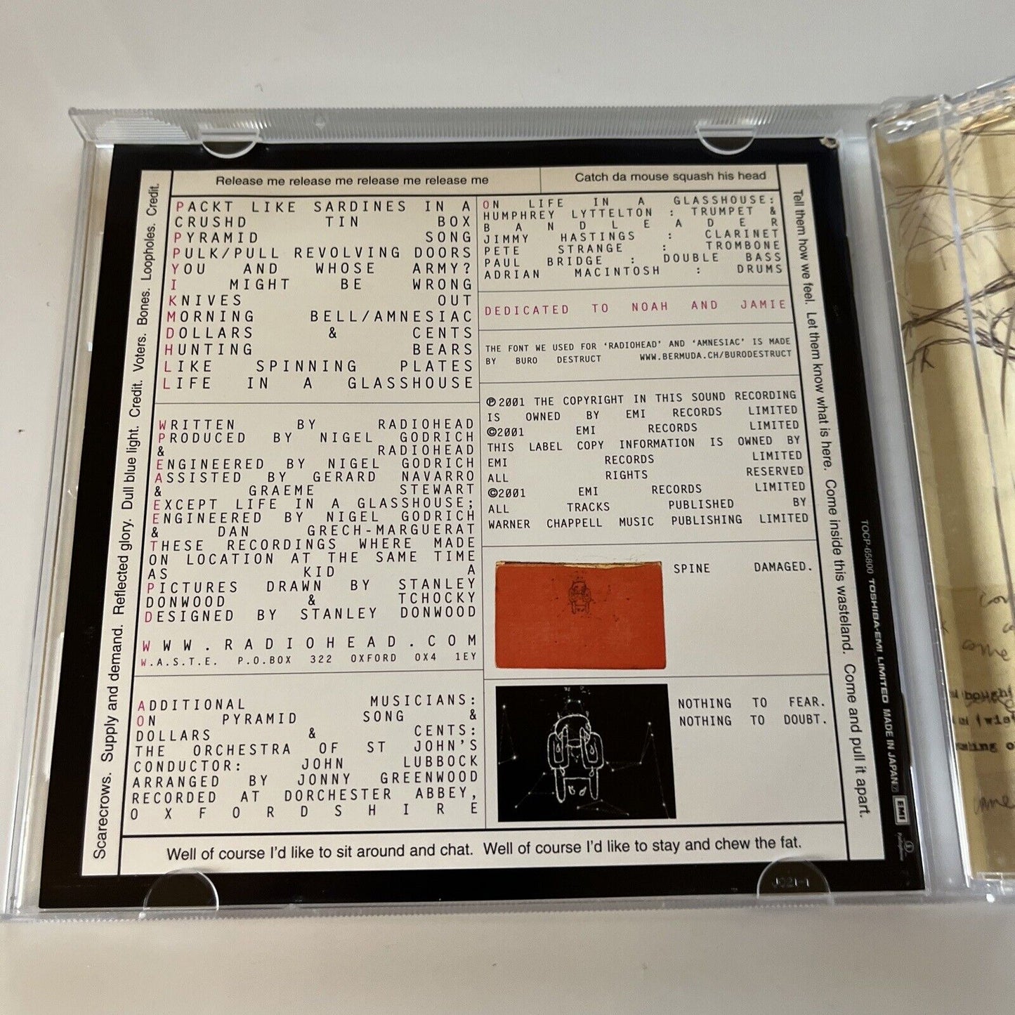 Radiohead - Amnesiac (CD, 2000) JAPANESE PROMO TOCP-65800 Obi