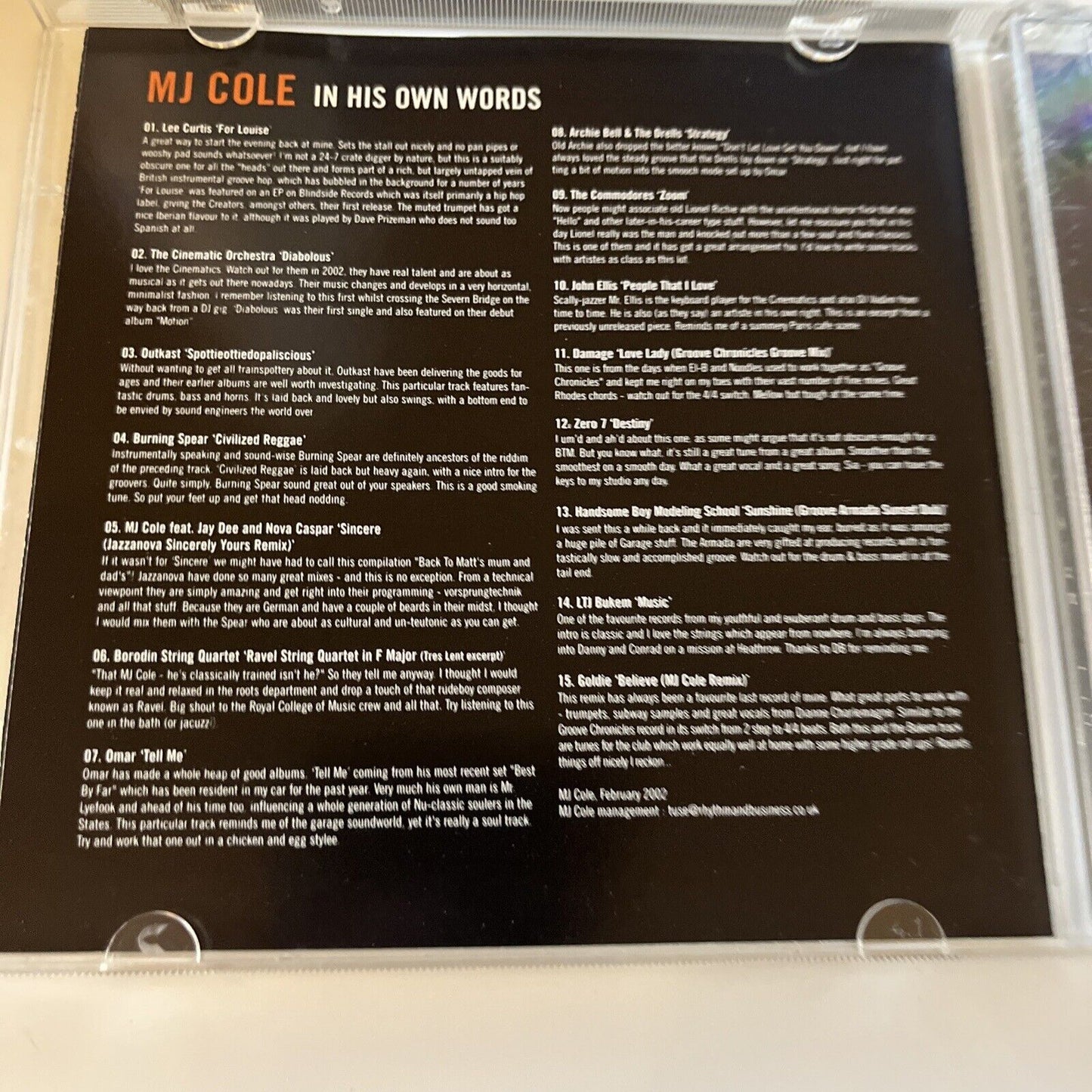 MJ Cole - Back to Mine (CD, 2002)