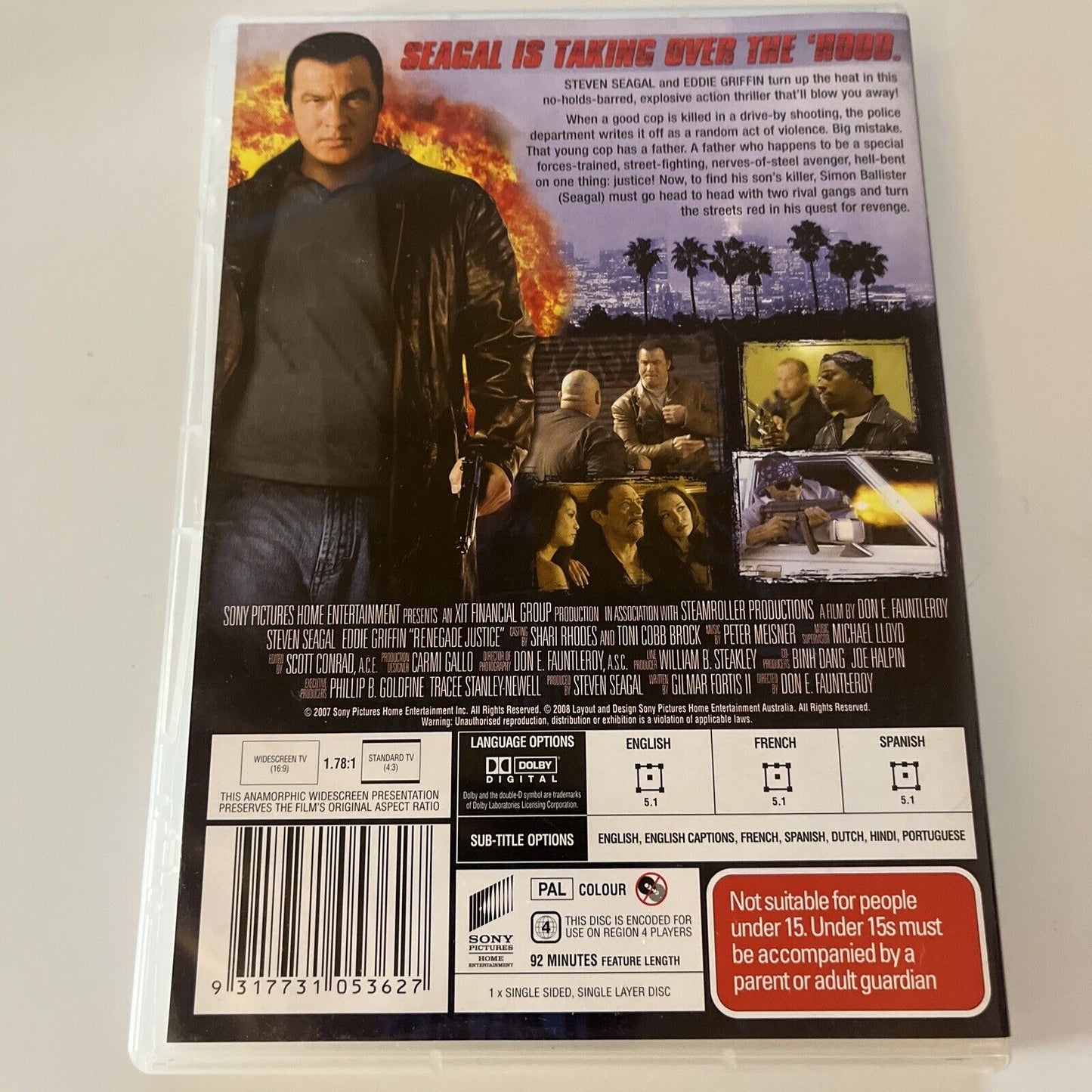 Renegade Justice (DVD, 2007) Steven Seagal NEW Region 4