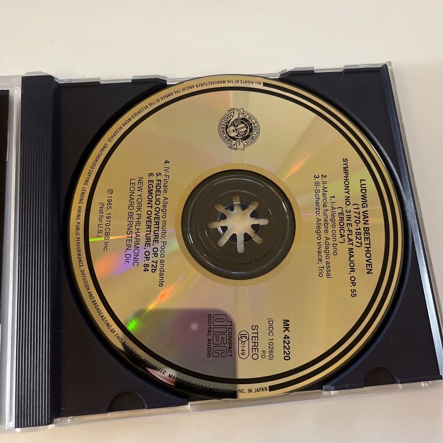 Leonard Bernstein - Ludwig Van Beethoven Symphony No 3 & 6 (CD, 1986) Mk42220