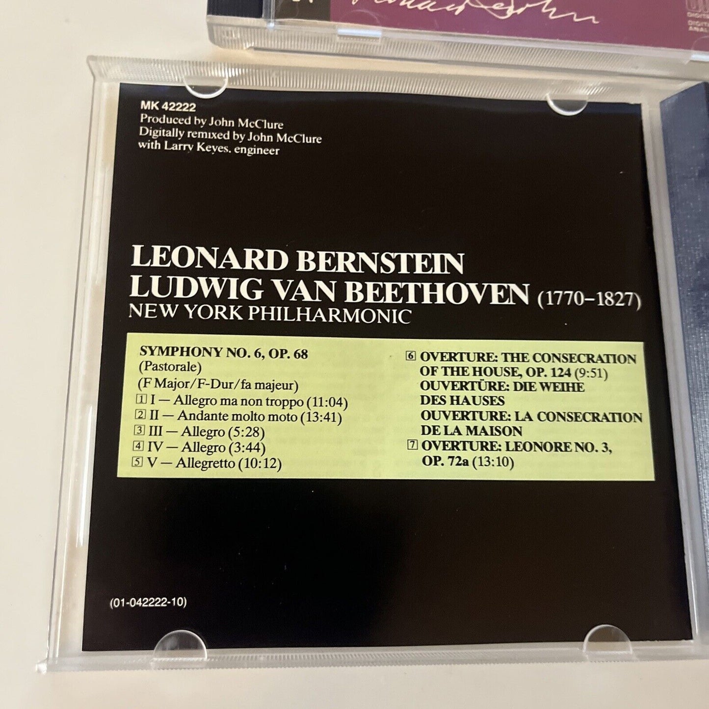 Leonard Bernstein - Ludwig Van Beethoven Symphony No 3 & 6 (CD, 1986) Mk42220