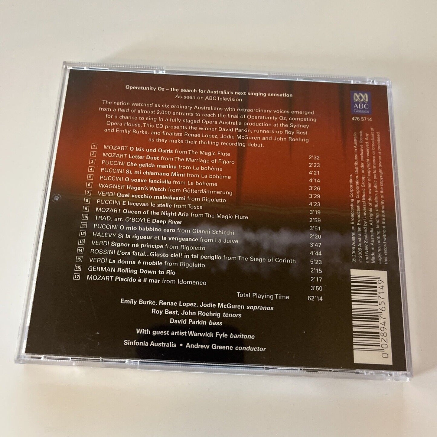 OPERATUNITY OZ - Mozart, Puccini, Verdi, Wagner, Rossini (CD, 2006) ABC Classics