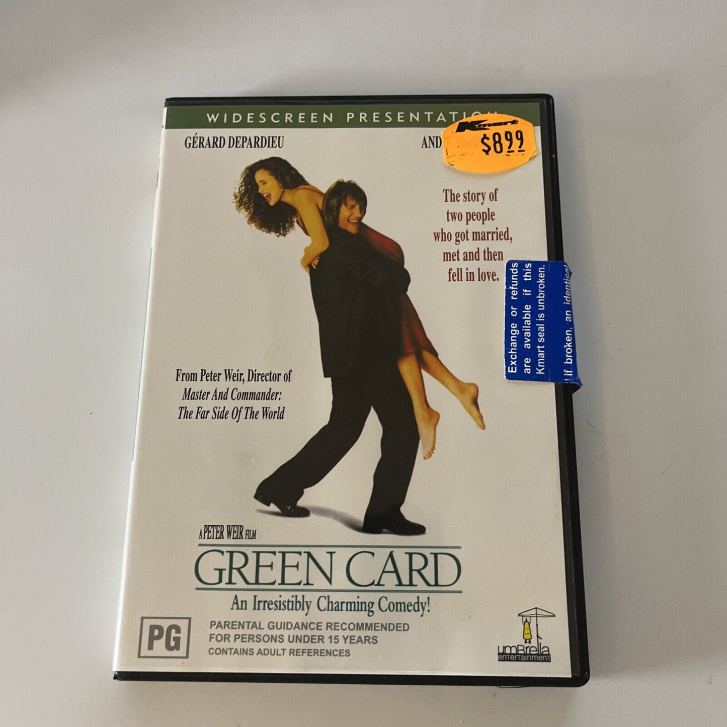 Green Card (DVD, 1990) Gerard Depardieu, Andie Macdowell NEW All Regions