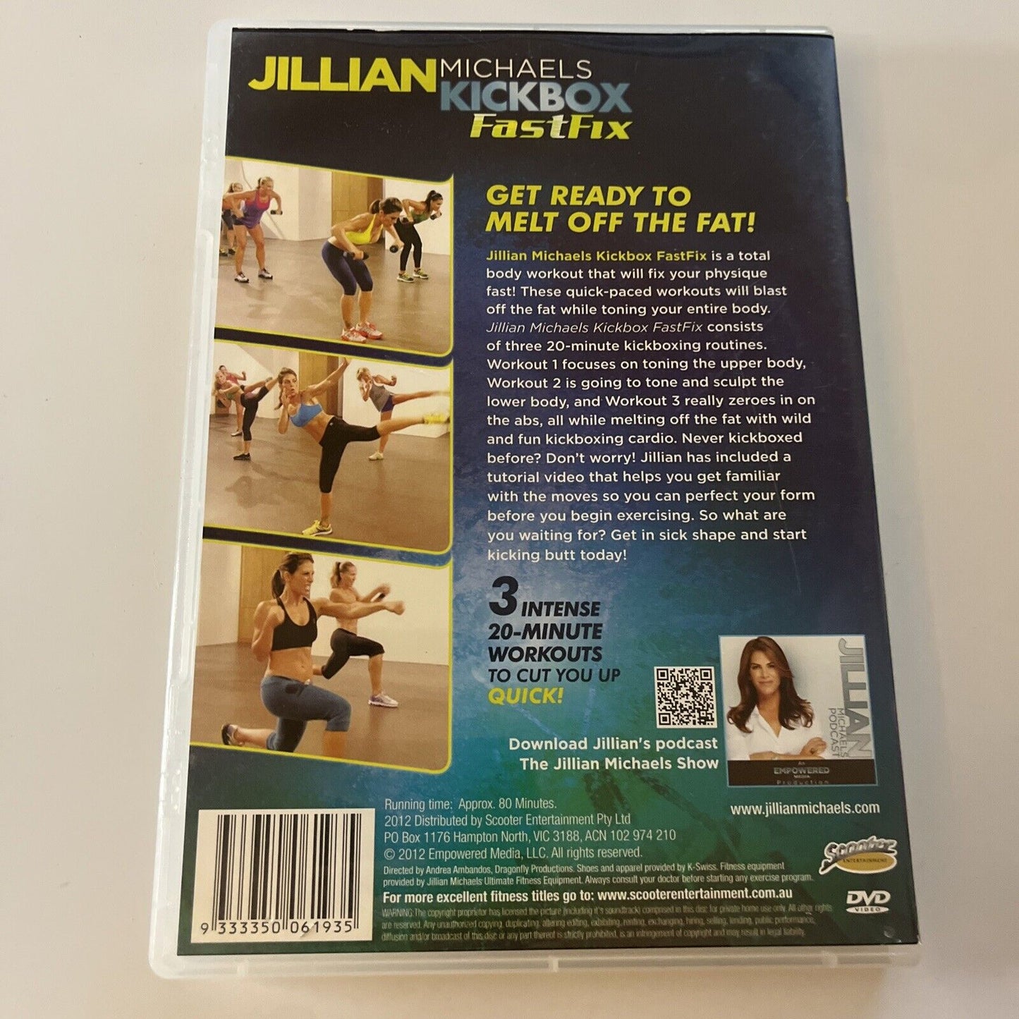 JILLIAN Michaels - Kickbox Fastfix (DVD, 2012) All Regions