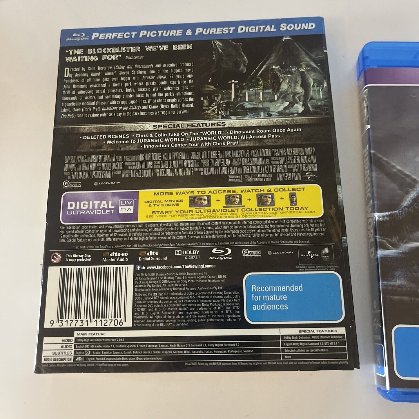 Jurassic World (Blu-ray, 2015) Lauren Lapkus, Chris Pratt Region B