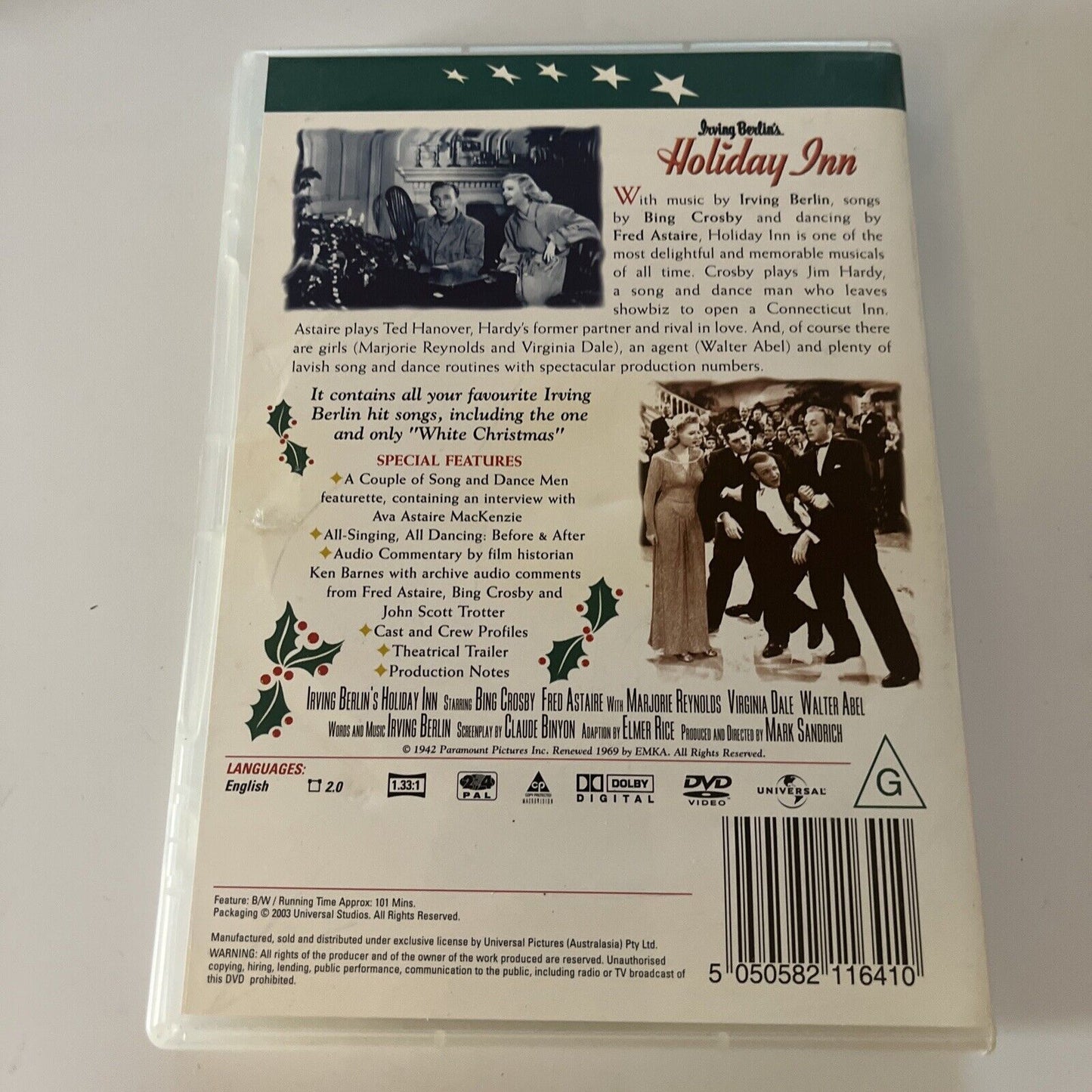 Holiday Inn (DVD, 1942) Bing Crosby, Fred Astaire NEW Region 4 &2