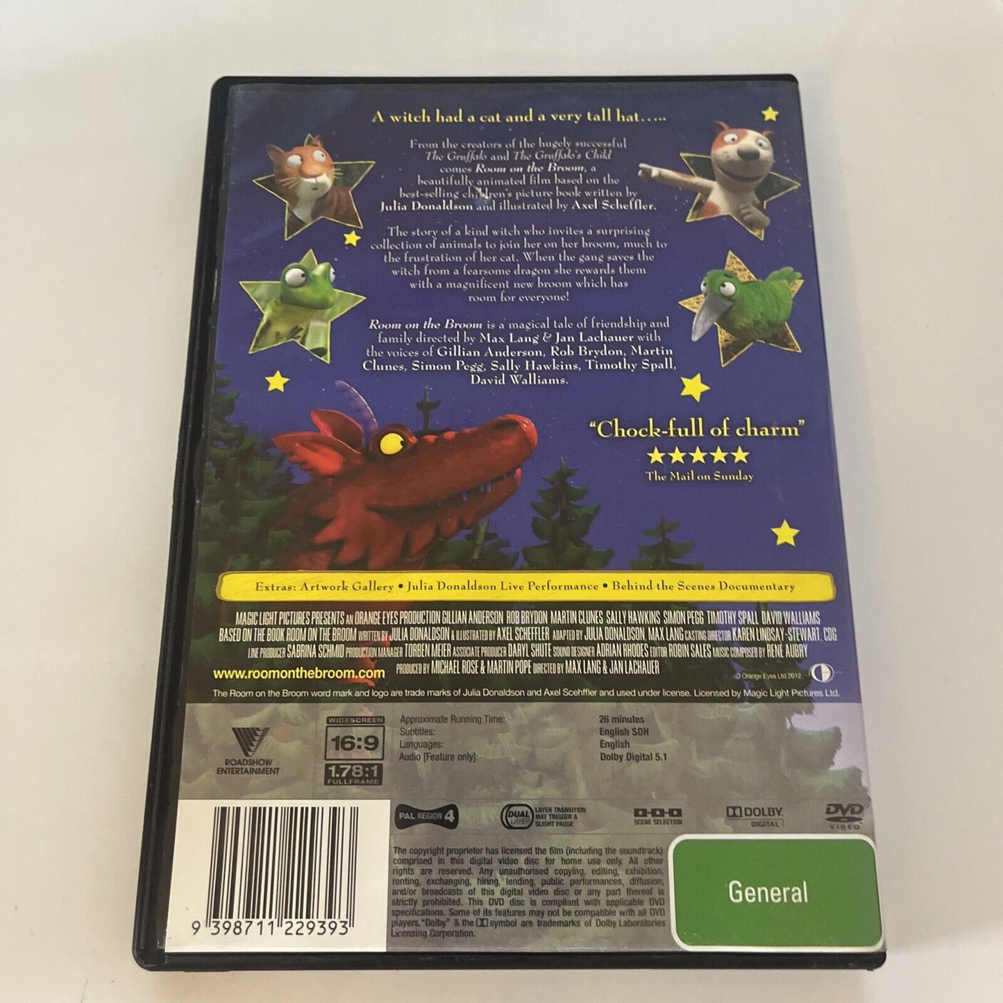 Room On The Broom (DVD, 2012) Gillian Anderson, Timothy Spall Region 4