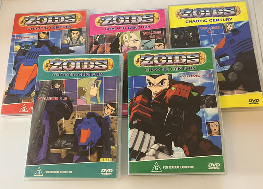 Zoids: Chaotic Century Volume 1.1, 1.6, 1.3, 1.9, 1.5 DVD Region 4