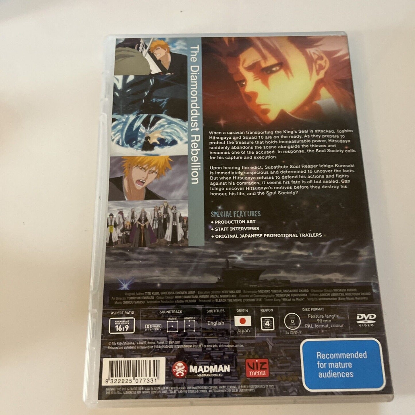 Bleach The Movie 2 - The Diamond Dust Rebellion (DVD, 2008) Region 4