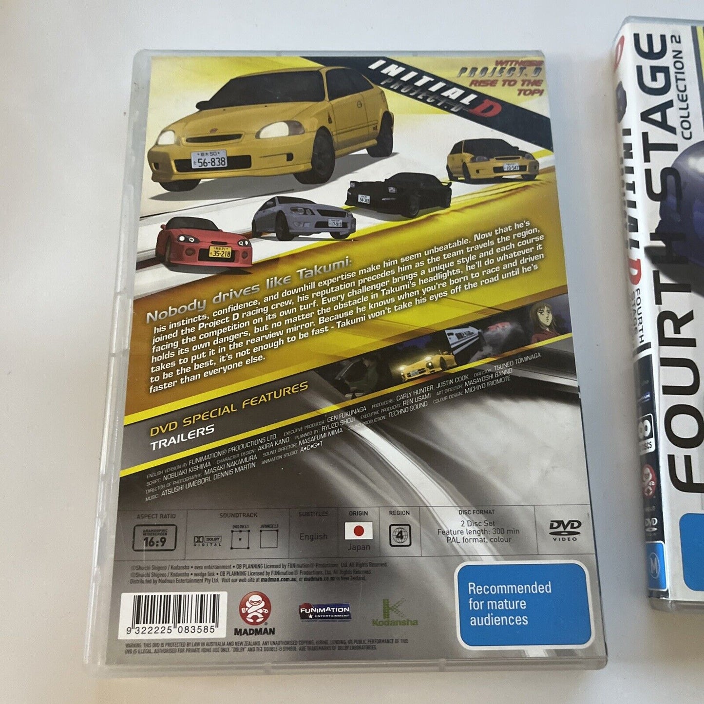 Initial D - 4th Stage : Collection 1 & 2 (DVD, 2004, 4-Disc) Region 4