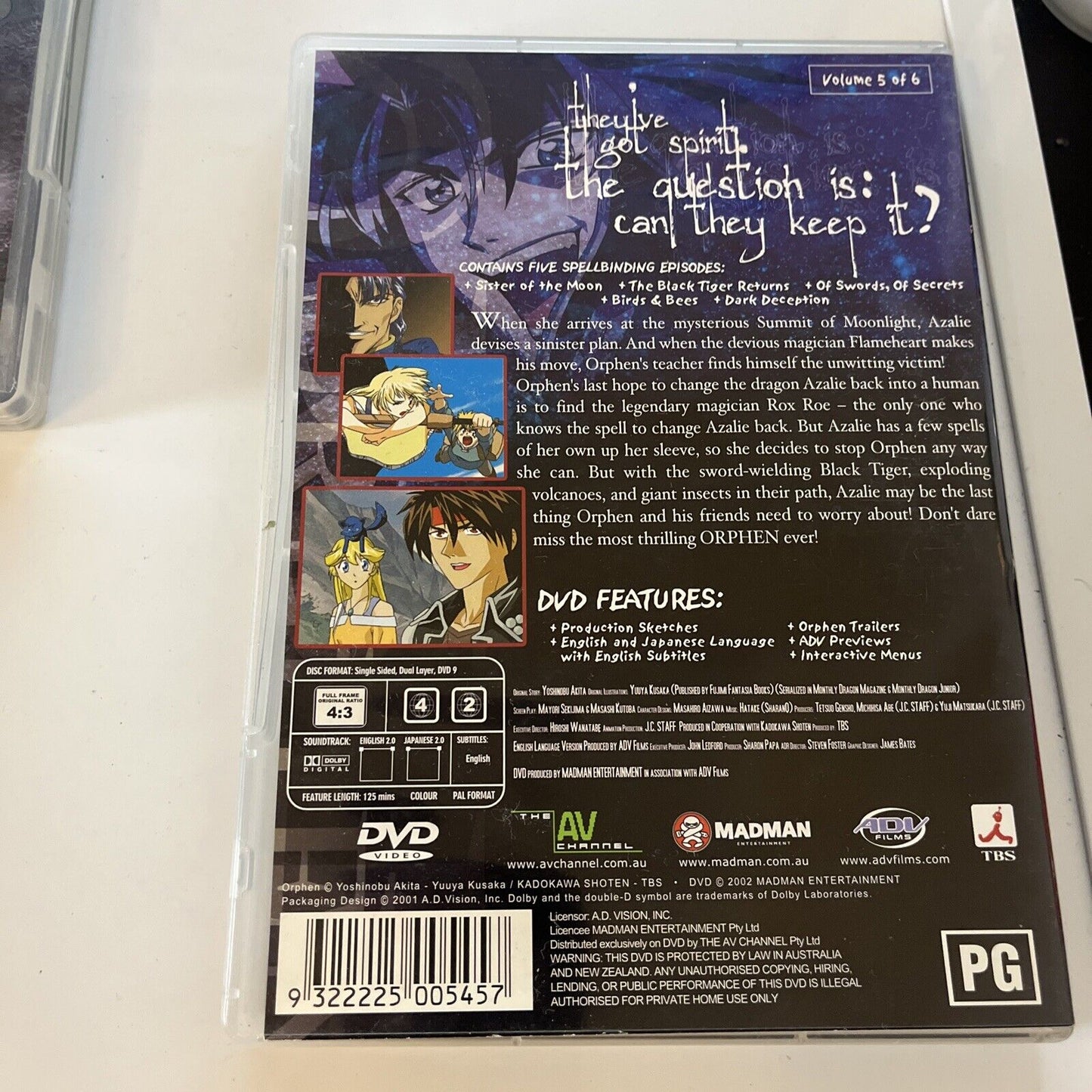 Orphen - Volume 1 2 3 4 5 6  (DVD, 2001, 6-Disc) Region 4