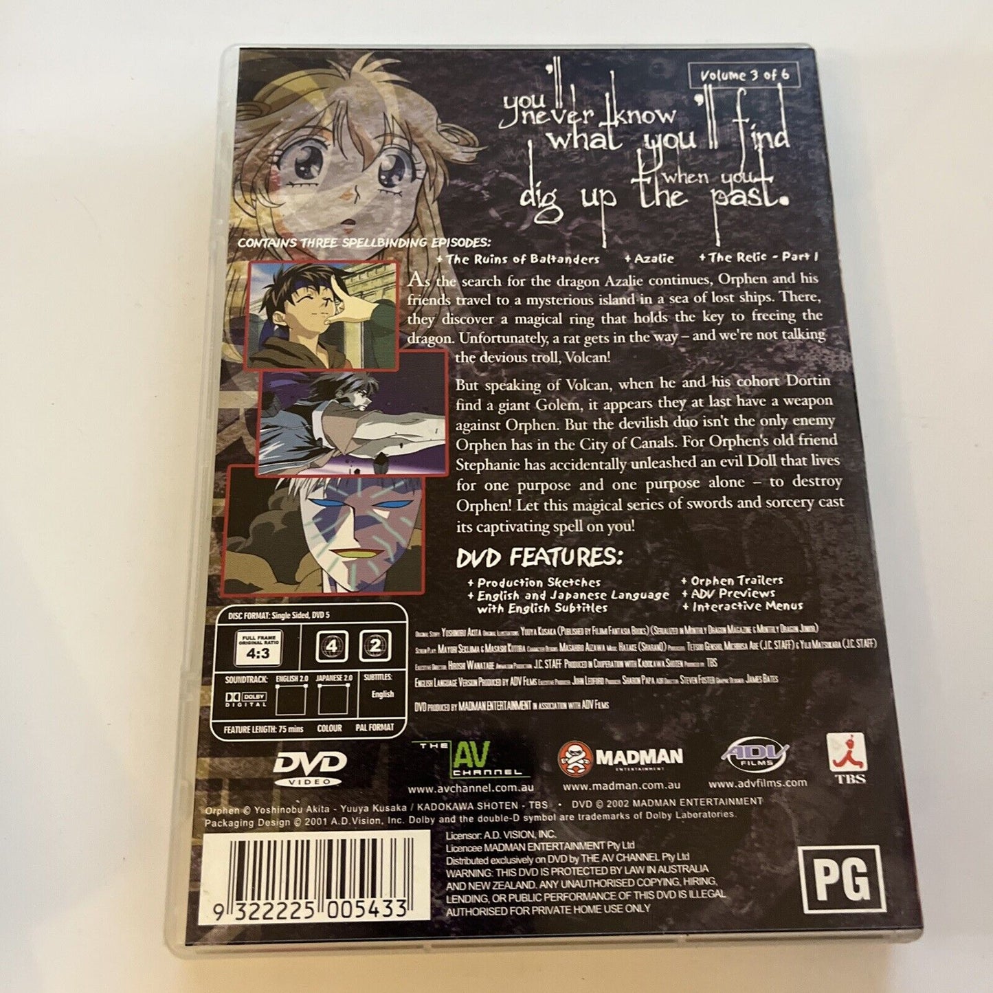 Orphen - Volume 1 2 3 4 5 6  (DVD, 2001, 6-Disc) Region 4