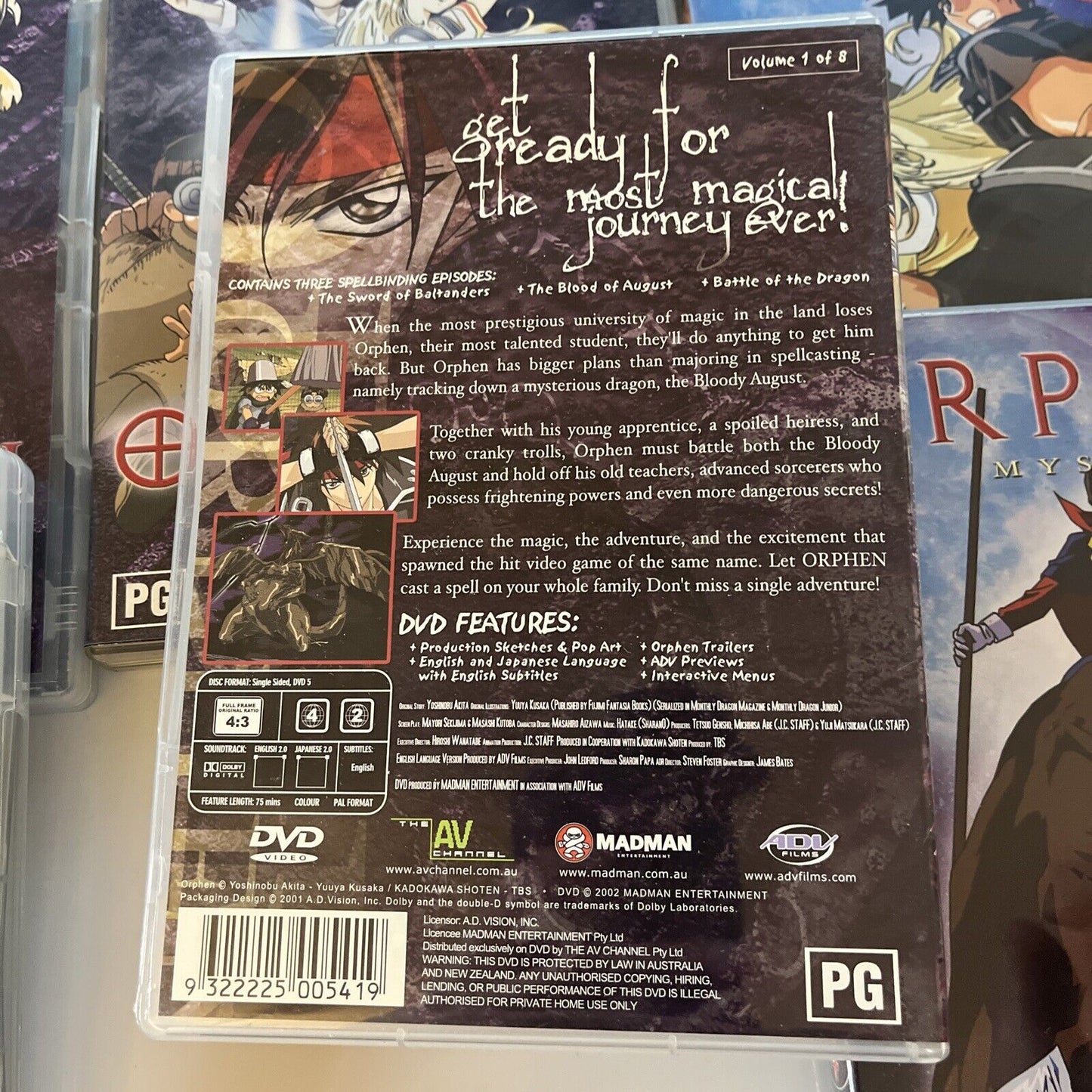 Orphen - Volume 1 2 3 4 5 6  (DVD, 2001, 6-Disc) Region 4