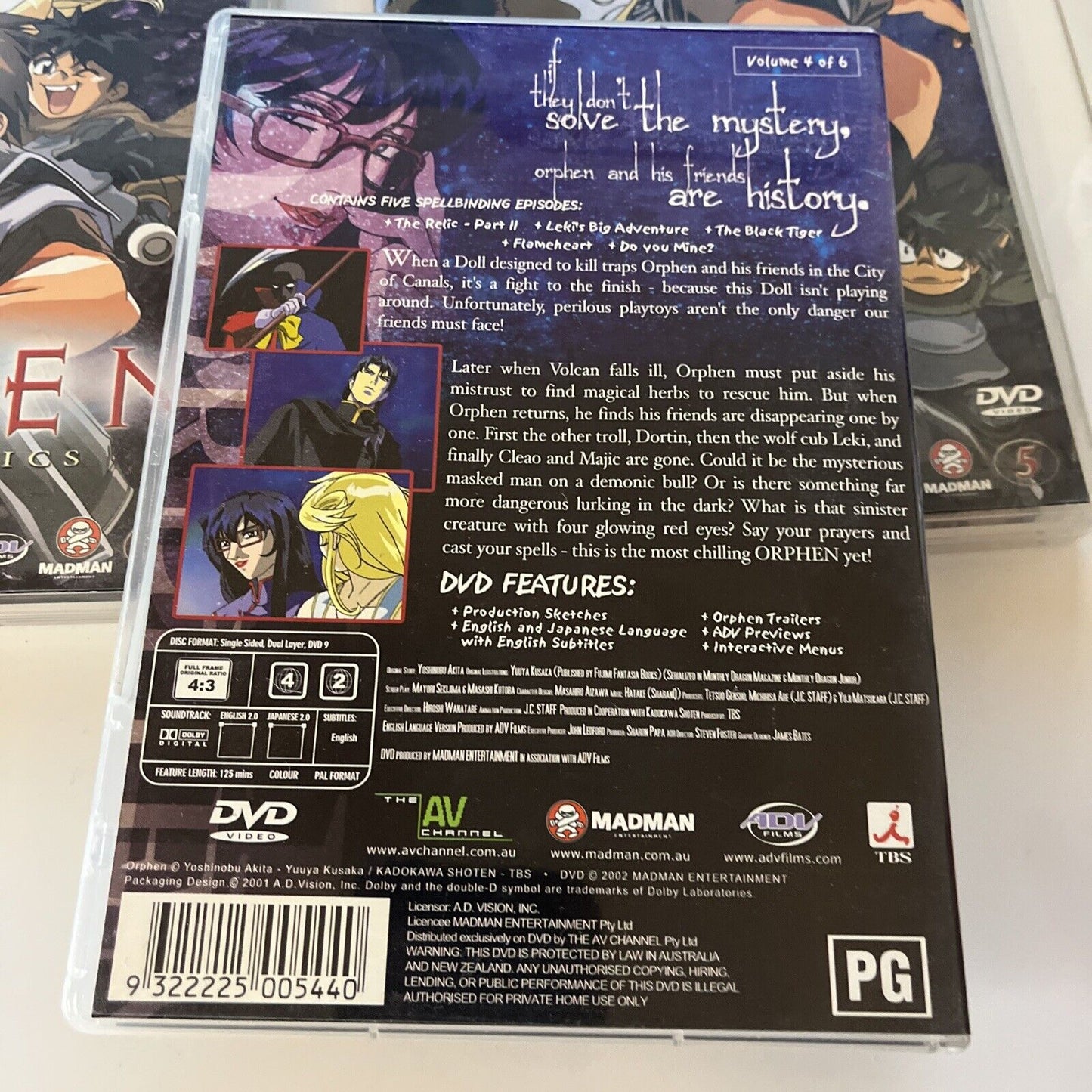 Orphen - Volume 1 2 3 4 5 6  (DVD, 2001, 6-Disc) Region 4