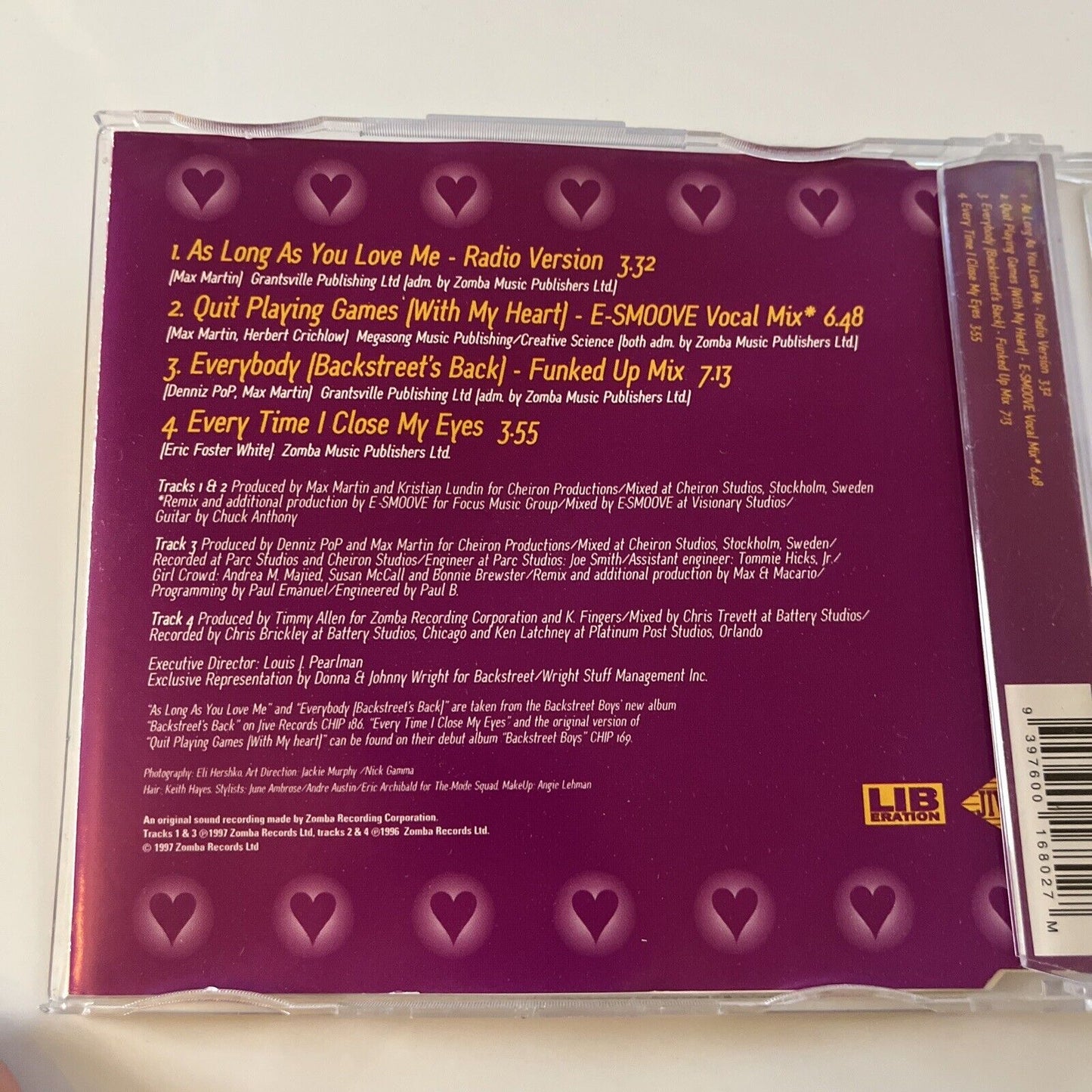 Backstreet Boys - As Long As You Love Me (CD, 1997) Single