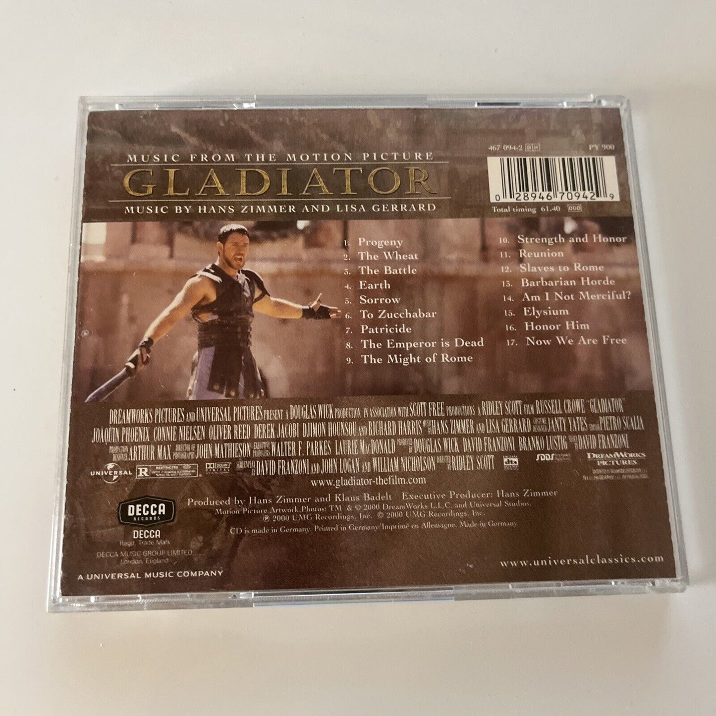 Gladiator - Music From The Motion Picture: Hans Zimmer, Lisa Gerrard (CD, 2000)