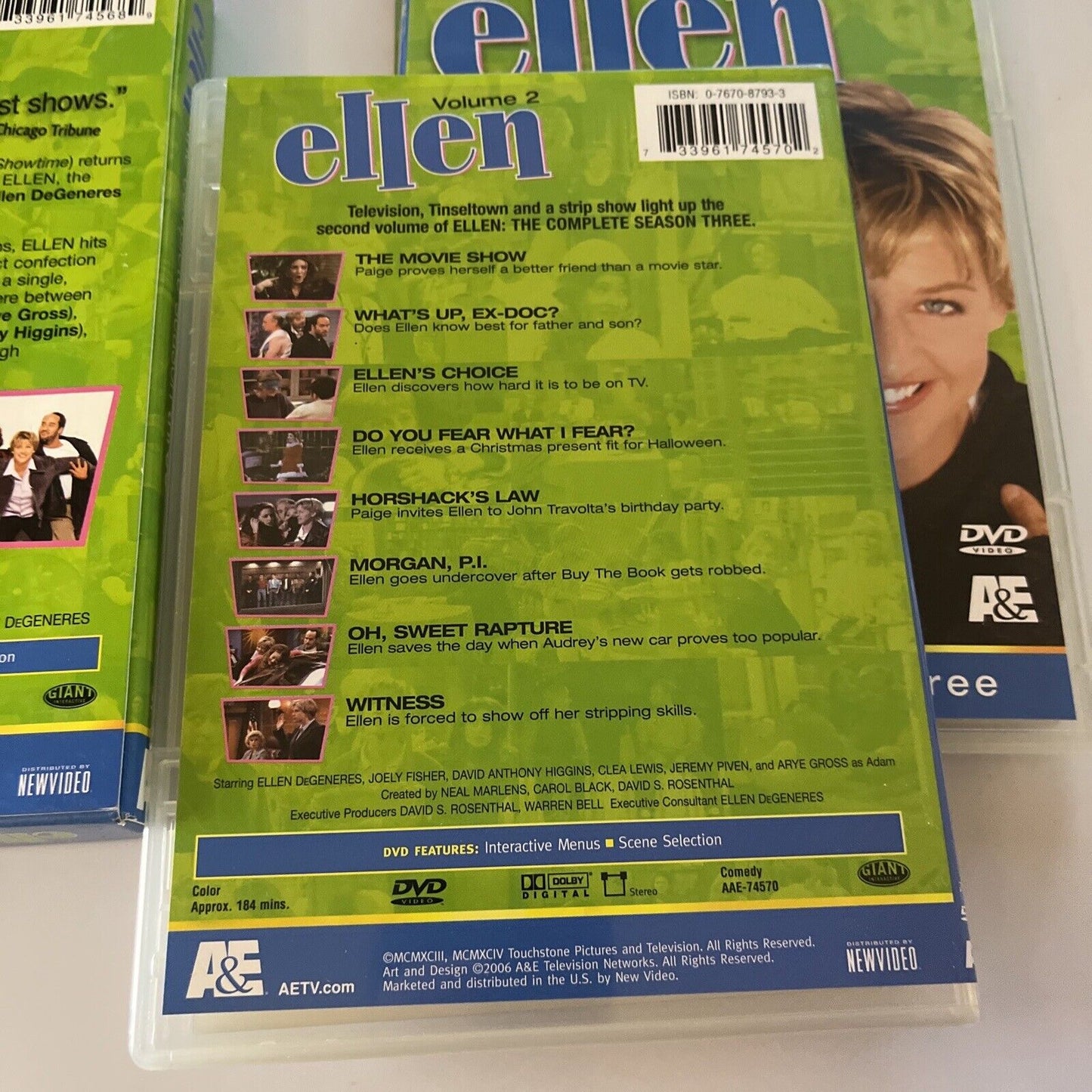 Ellen : Series 3 (DVD, 2006, 3-Disc) Ellen DeGeneres All Regions