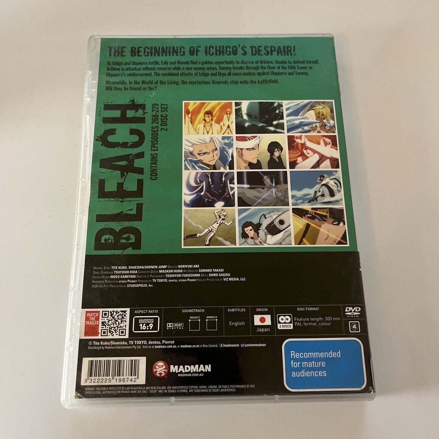Bleach : Collection 20 : Eps 268-279 (DVD, 2010, 2-Disc) Region 4
