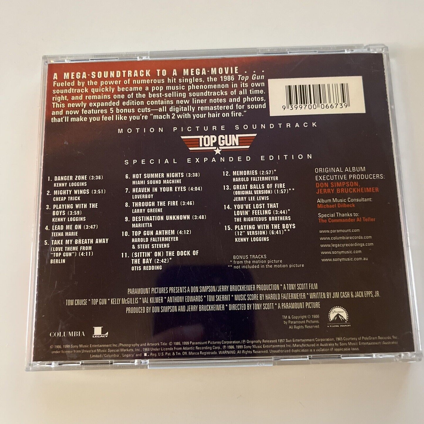 TOP GUN - Motion Picture Soundtrack Special Expanded Edition (CD, 1999)