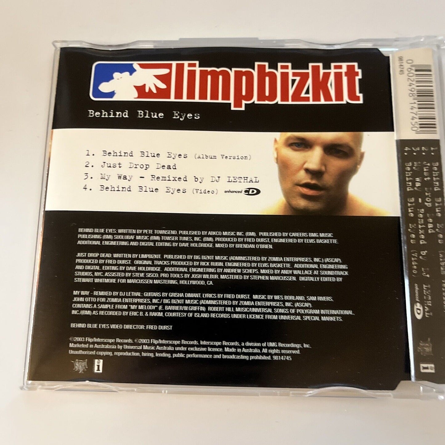 Limp Bizkit - Behind Blue Eyes (CD, 2004) Enchanced CD