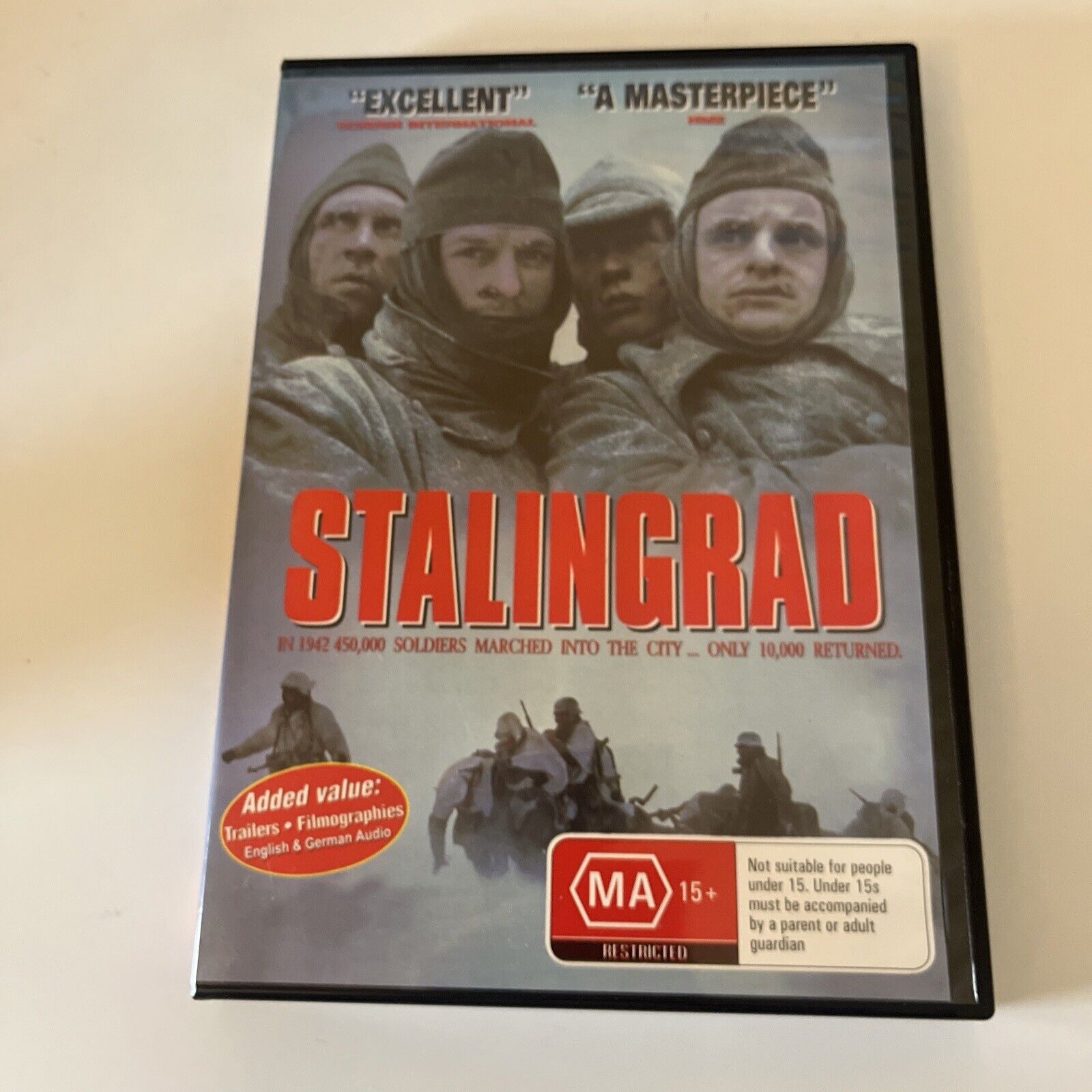 Stalingrad (DVD, 1992) Thomas Kretschmann, Sebastian Rudolph NEW Regio ...