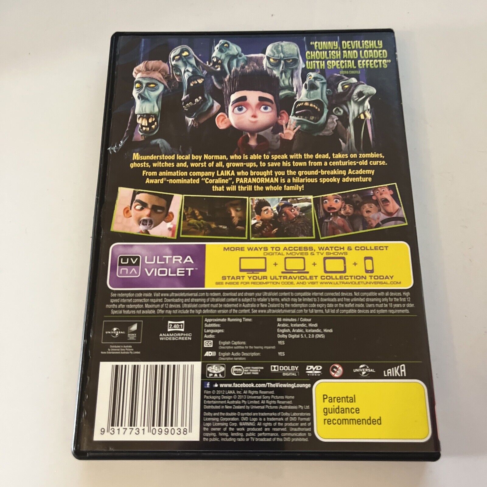 Paranorman (DVD, 2012) Elaine Stritch, Anna Kendrick Region 4 &2 ...