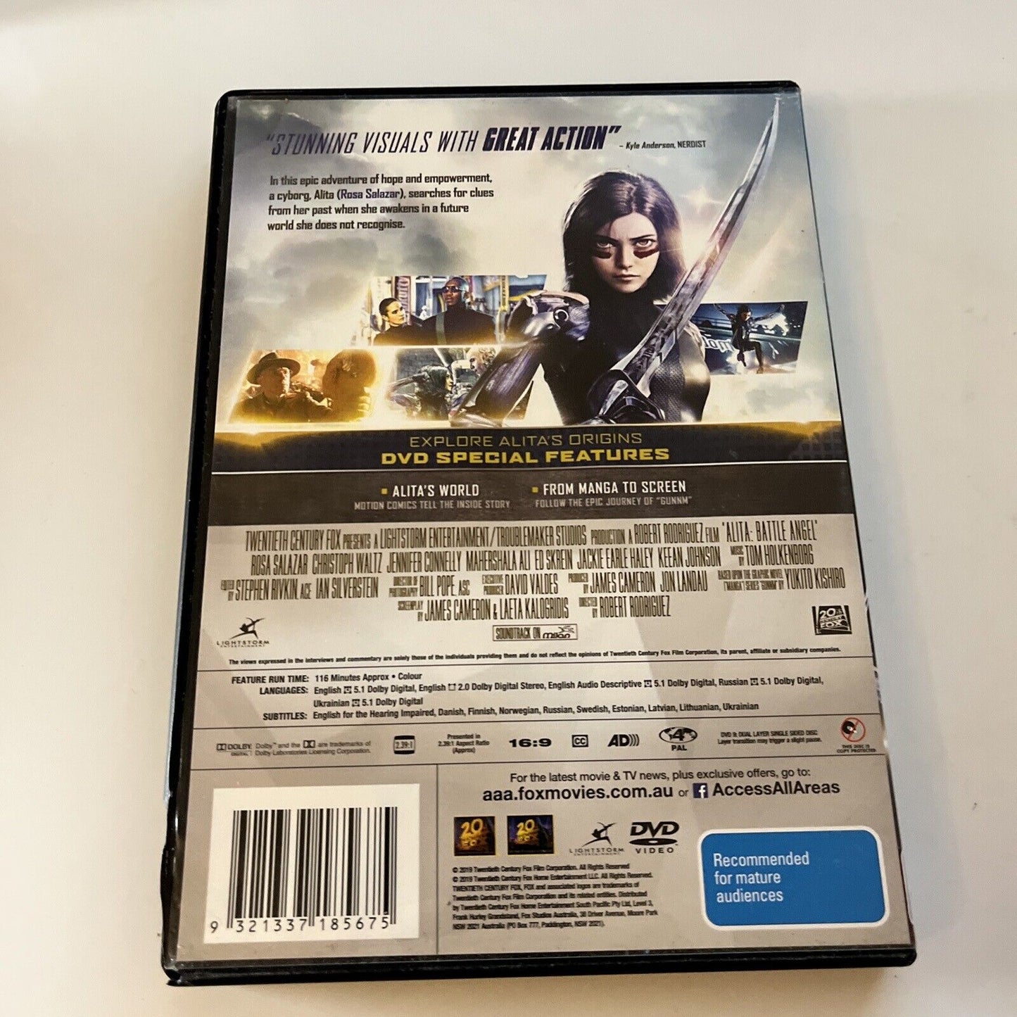 Alita - Battle Angel (DVD, 2019) Lana Condor, Mahershala Ali Region 4