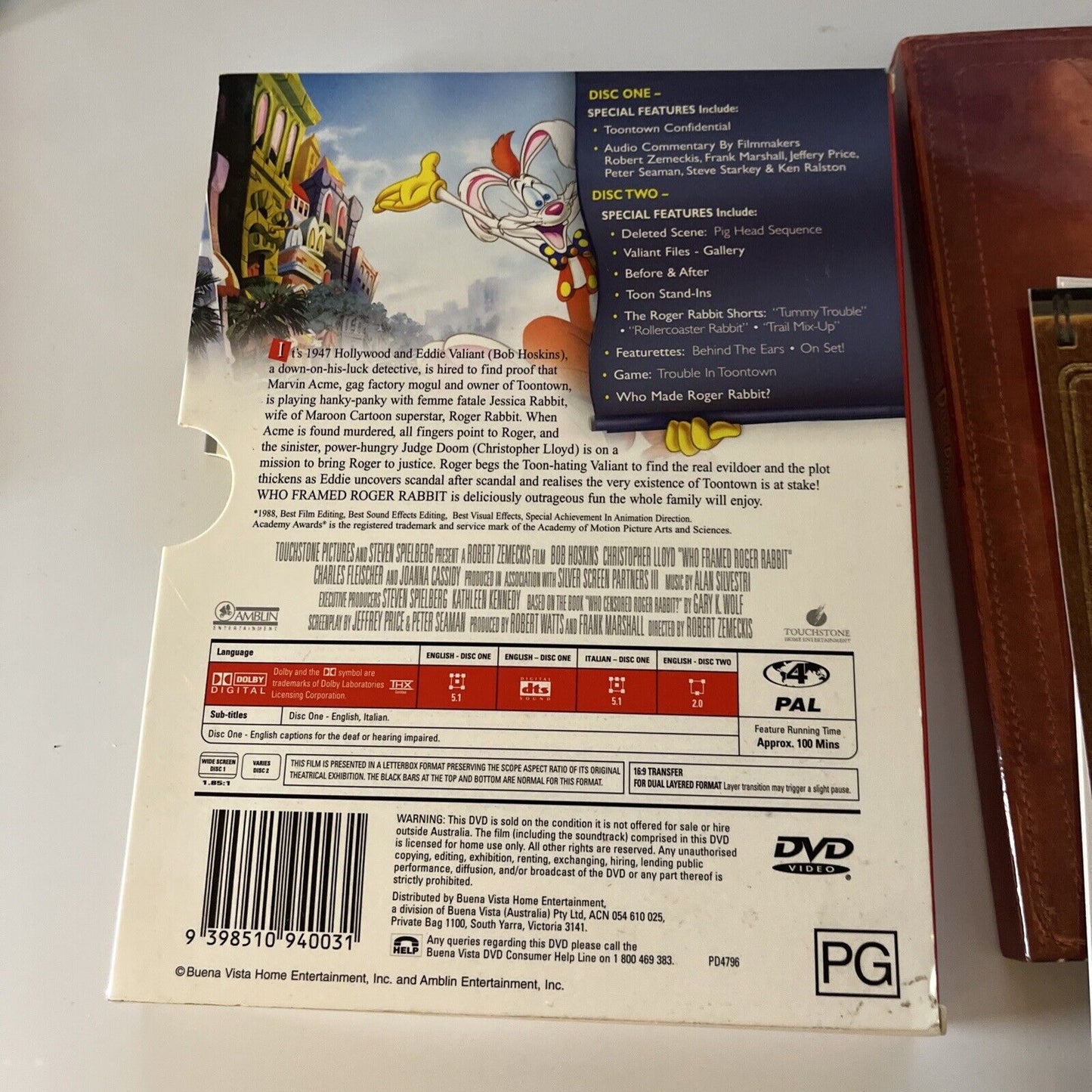 Who Framed Roger Rabbit - Special Edition (DVD, 1988, 2-Disc) Region 4