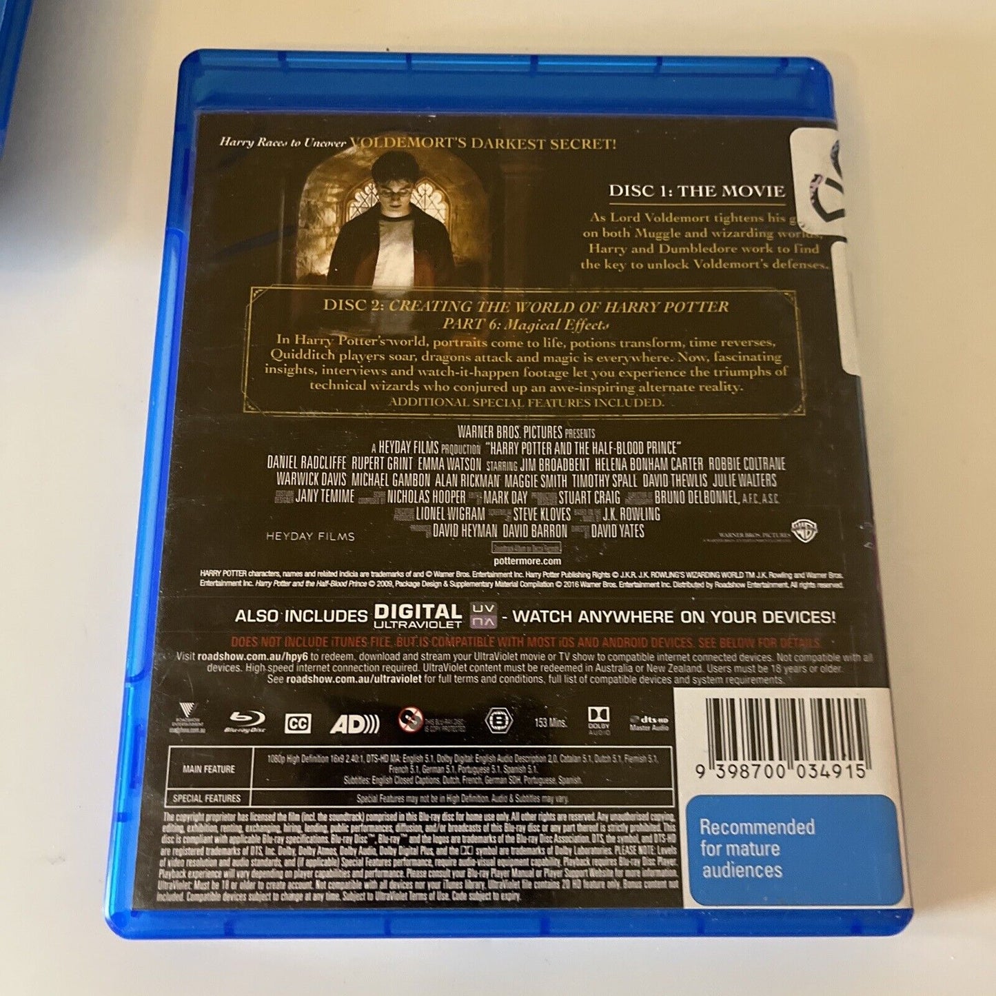 Harry Potter 5x Blu-ray Movies Region B