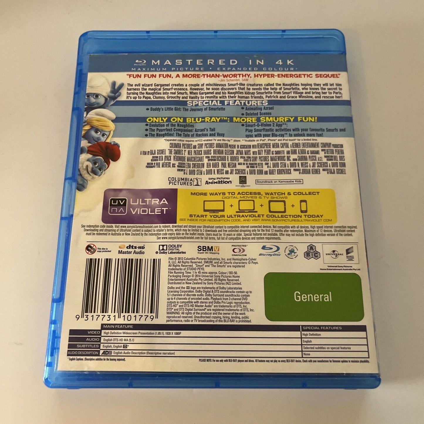 The Smurfs 2 (Blu-ray, 2013) All Regions