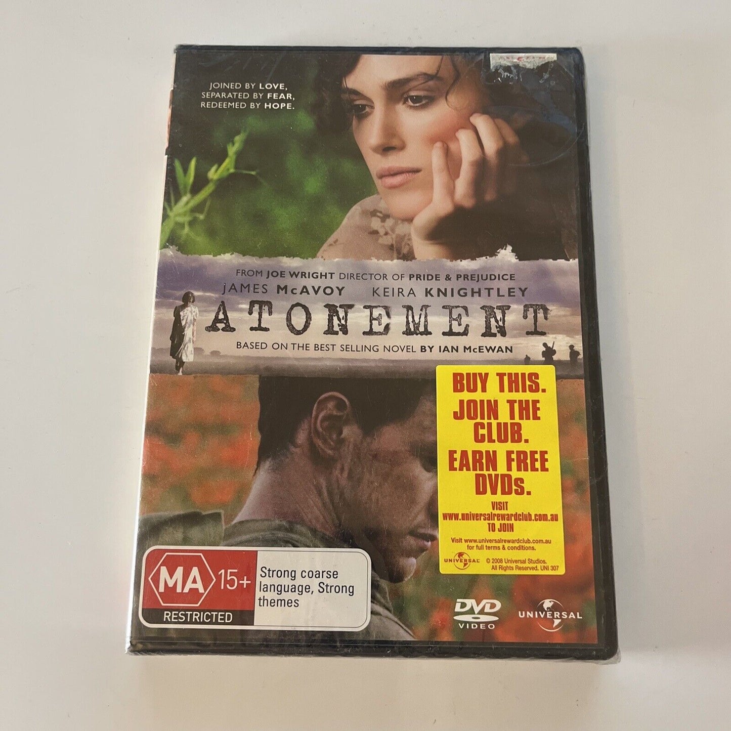 Atonement (DVD, 2007) Keira Knightly, James McAvoy Region 4 &2 *New Sealed*