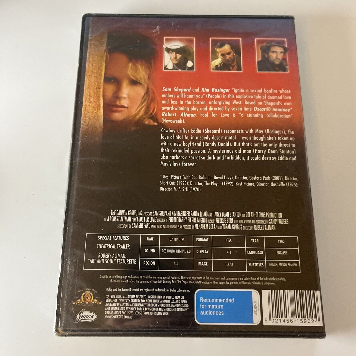 Fool For Love (DVD, 1986) Sam Shepard, Kim Basinger *New Sealed* All Regions