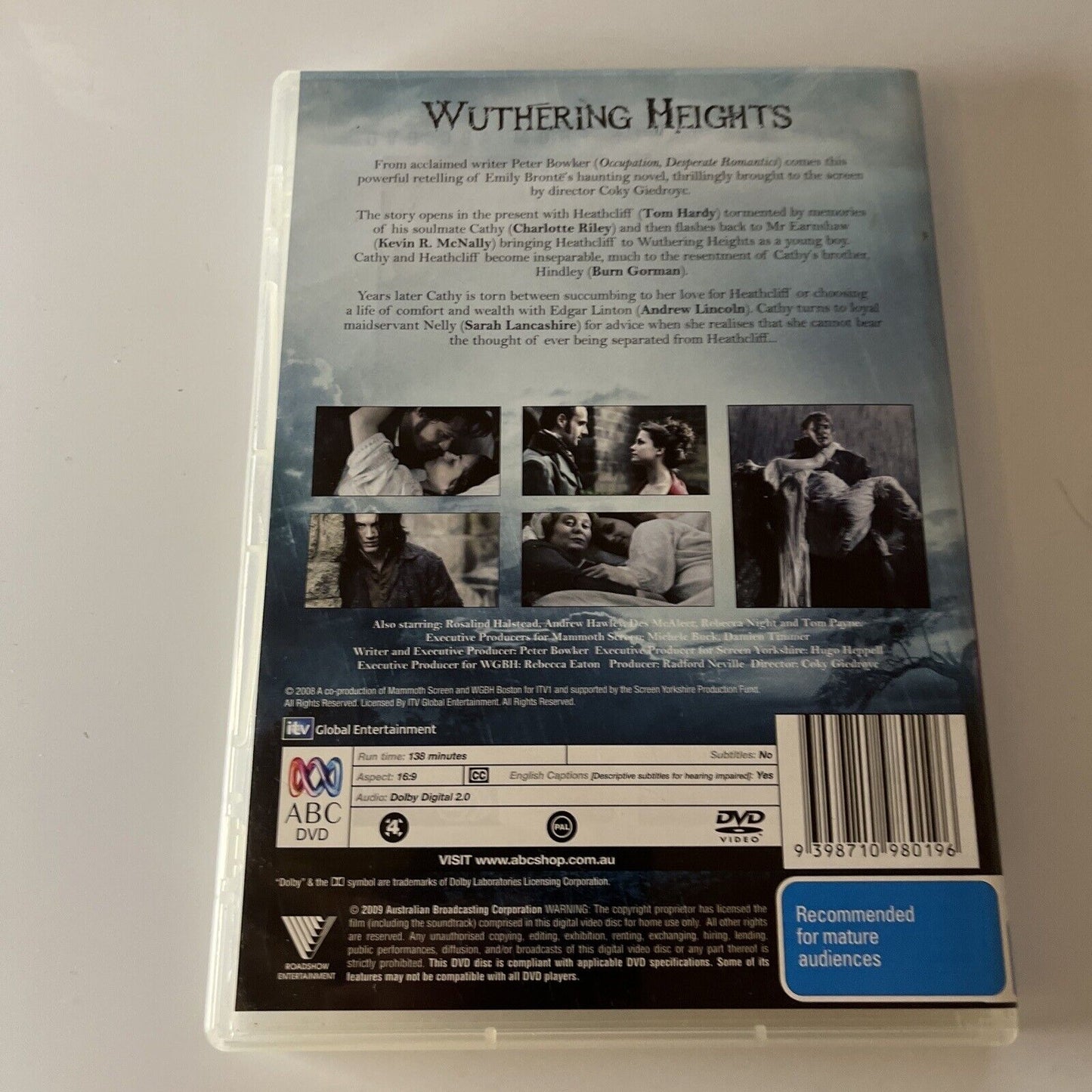 Wuthering Heights (DVD, 2009) Tom Hardy, Charlotte Riley NEW Region 4