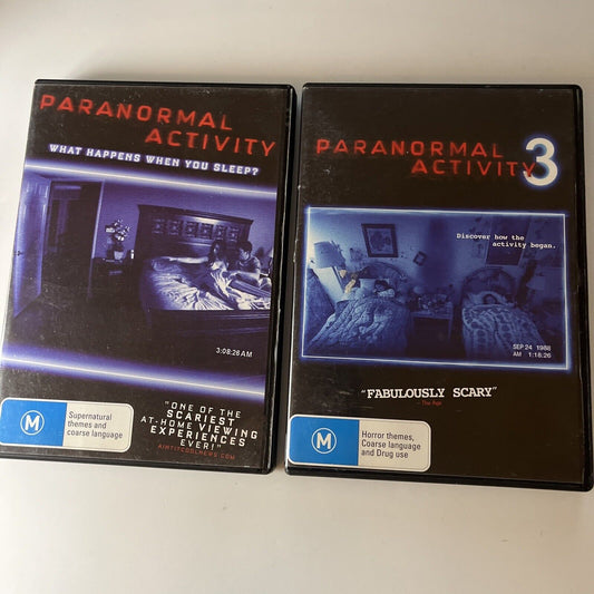 Paranormal Activity 1 & 3 (DVD, 2011, 2-Disc) Bailey Michelle Brown Region 4