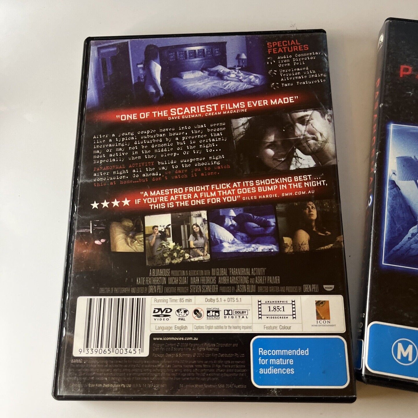 Paranormal Activity 1 & 3 (DVD, 2011, 2-Disc) Bailey Michelle Brown Region 4
