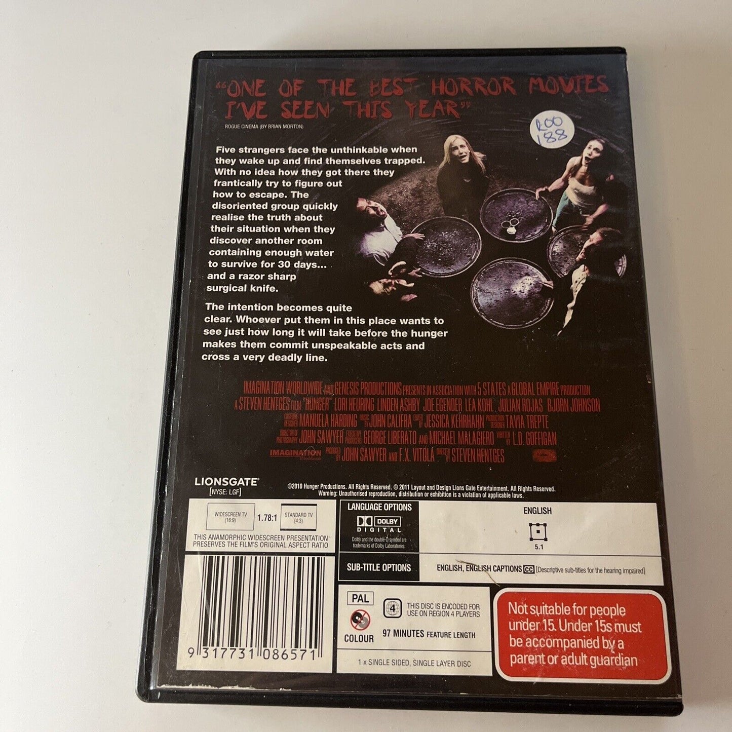 Hunger (DVD, 2009) Kathy Shea, Laura Albyn, Linden Ashby Region 4