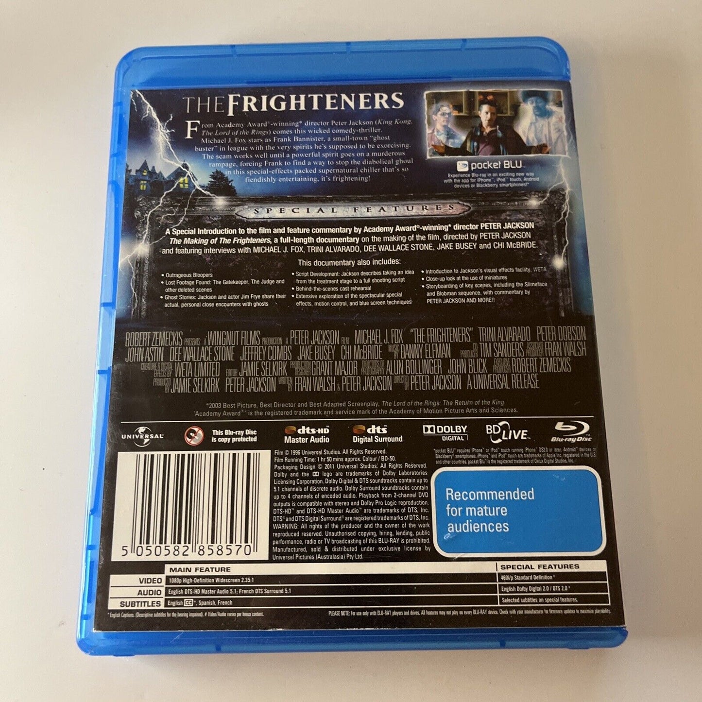 The Frighteners - 15th Special Edition (Blu-ray, 1996) Michael J. Fox Region B