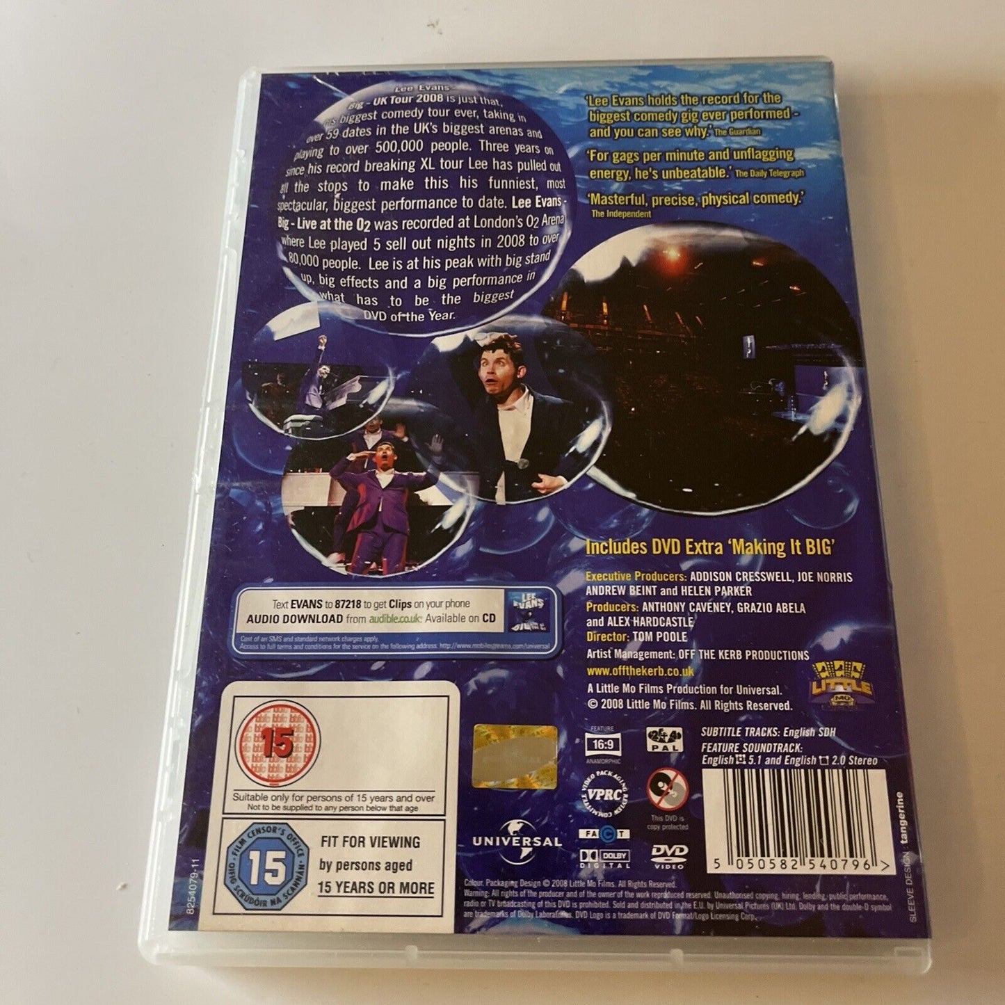 Lee Evans Big Live At The O2 (DVD, 2008) Region 4 &2