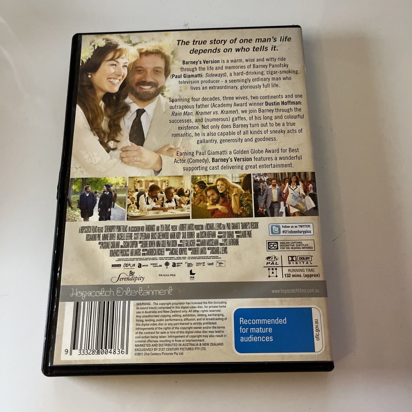 Barney's Version (DVD, 2010) Marica Pellegrinelli, Paul Giamatti Region 4