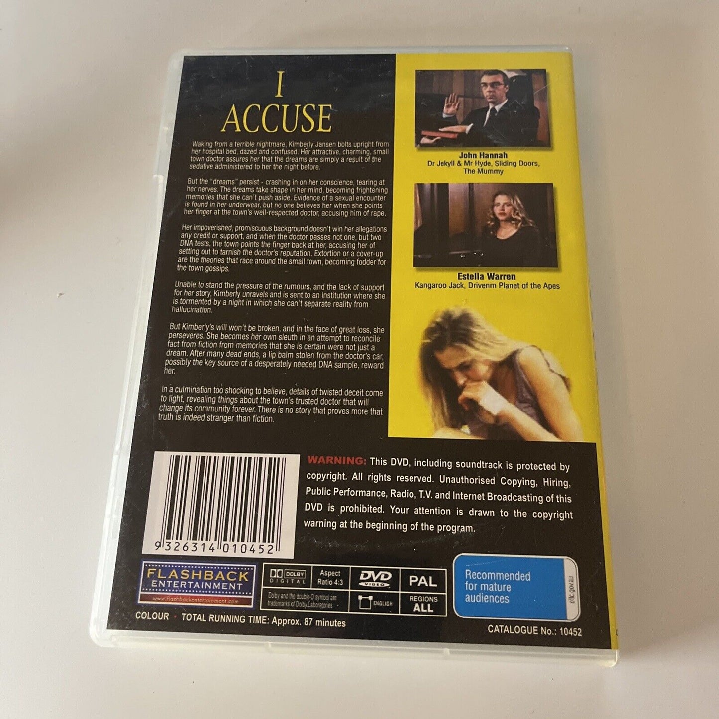 I Accuse (DVD, 2003) Drama Estella Warren, John Hannah NEW All Regions