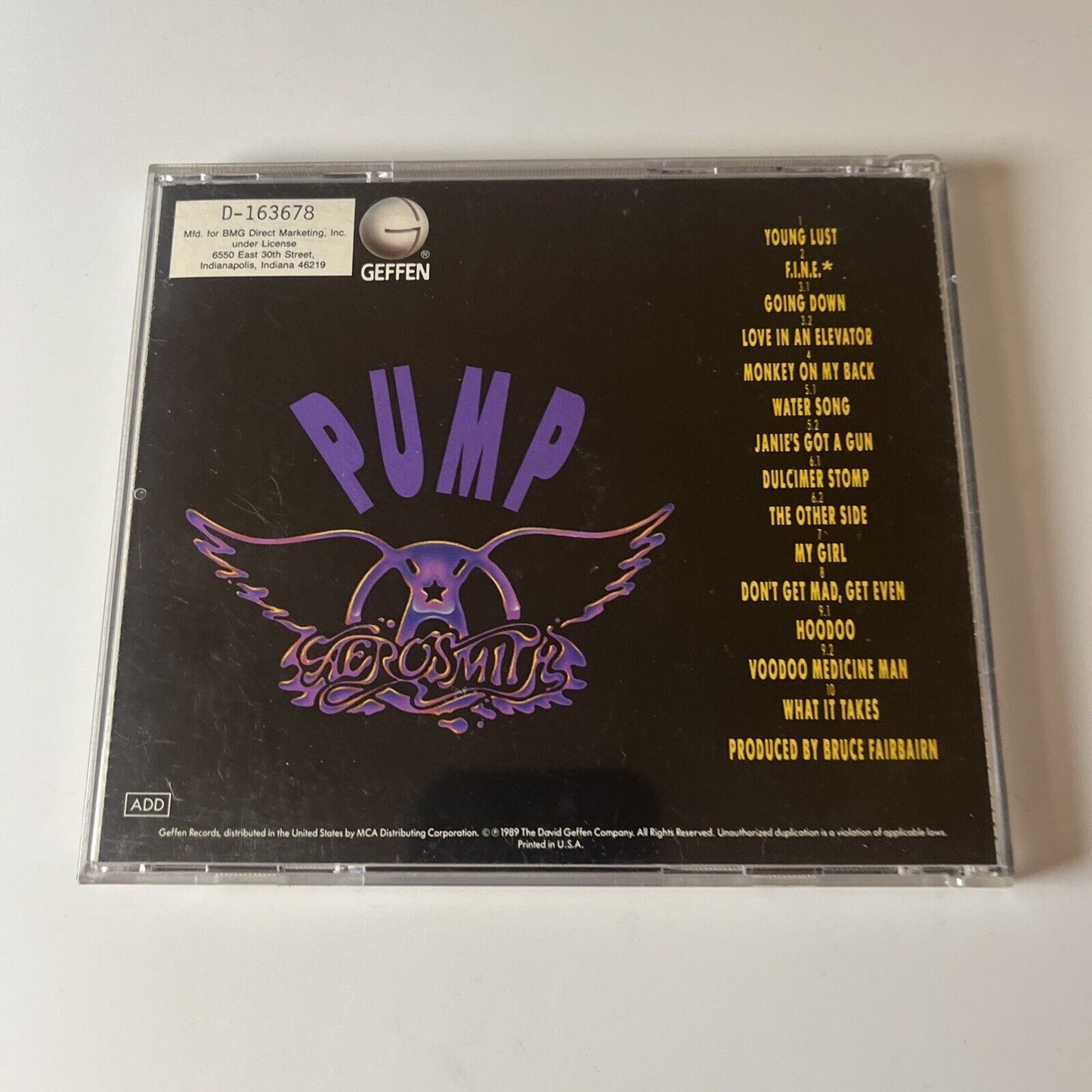 Aerosmith - Pump (CD, 1989) 9 24254-2