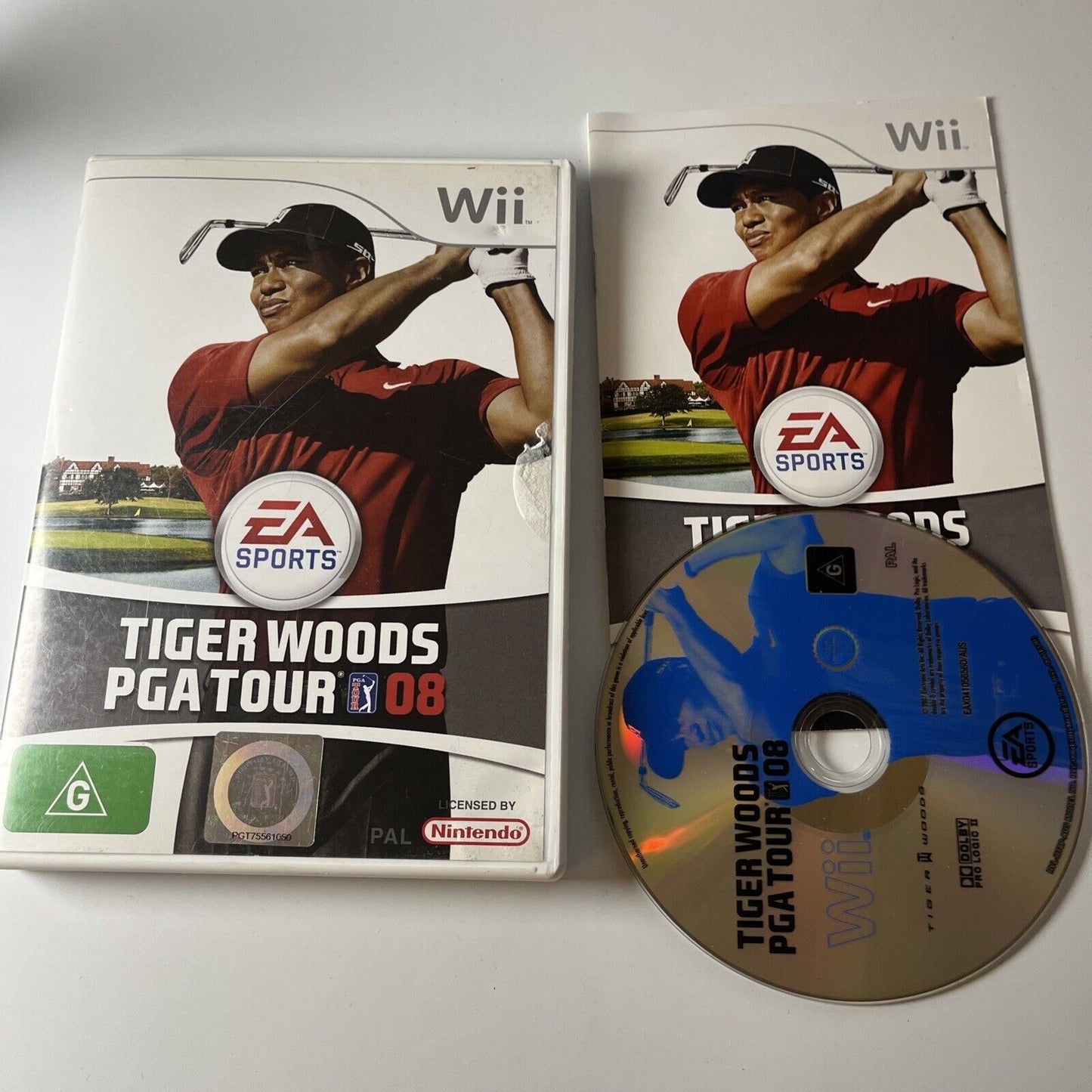 Tiger Woods PGA Tour 08 Nintendo Wii PAL Golf Game Complete With Manual