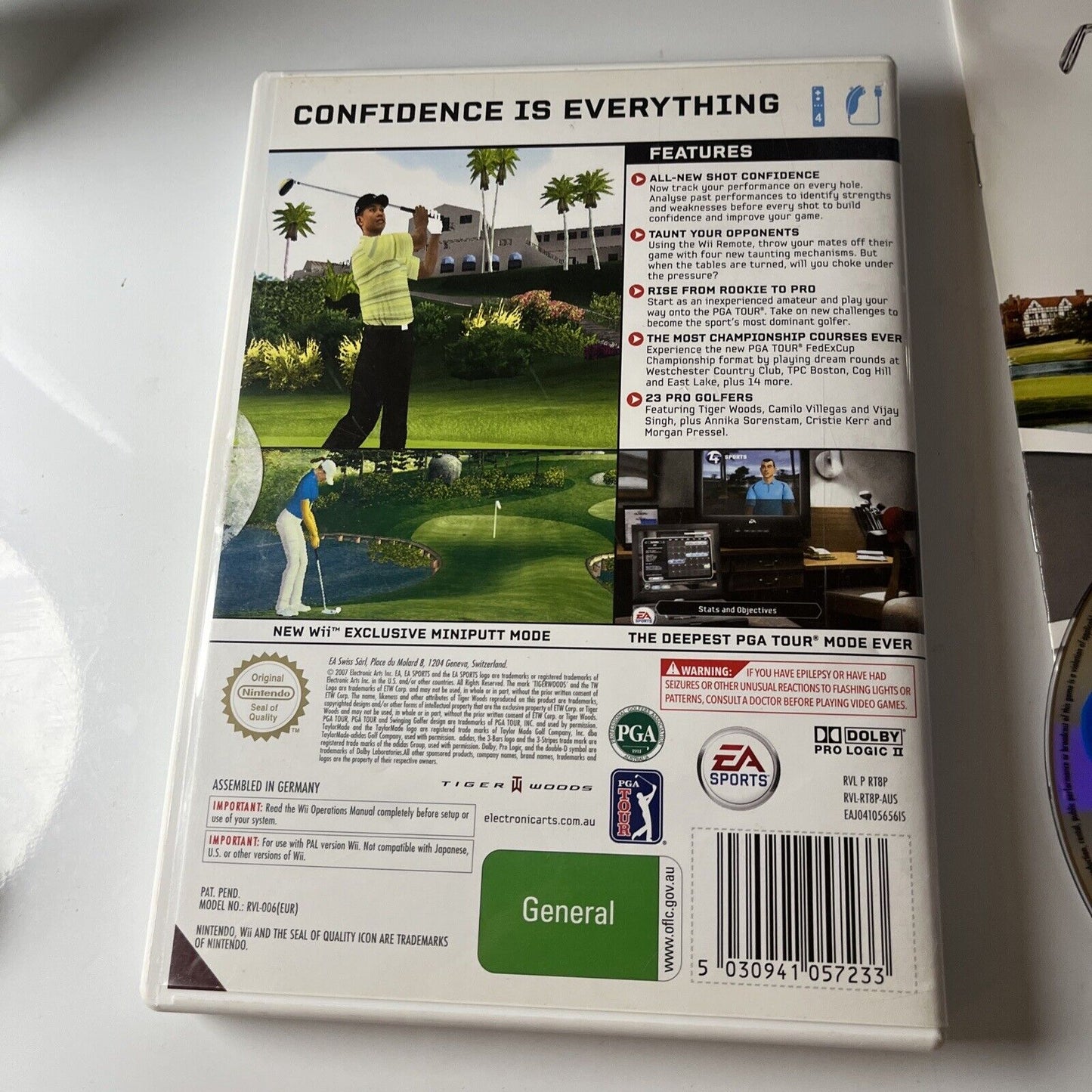 Tiger Woods PGA Tour 08 Nintendo Wii PAL Golf Game Complete With Manual