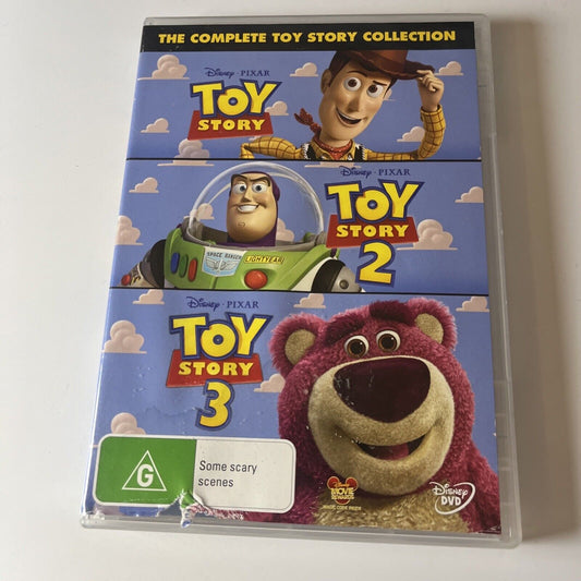 Toy Story / Toy Story 2 / Toy Story 3 (DVD, 2010, 3-Disc) Tim Allen Region 4