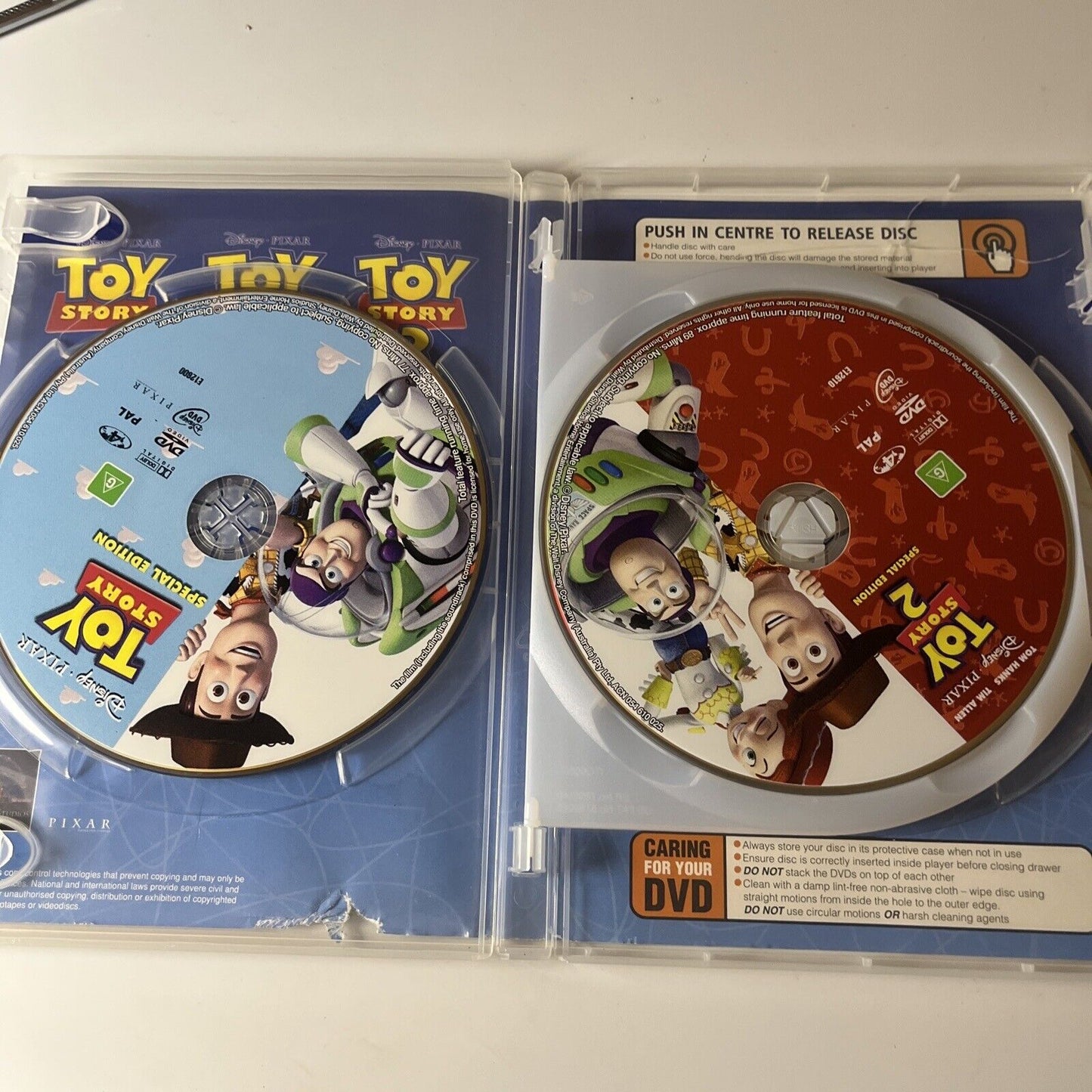 Toy Story / Toy Story 2 / Toy Story 3 (DVD, 2010, 3-Disc) Tim Allen Region 4
